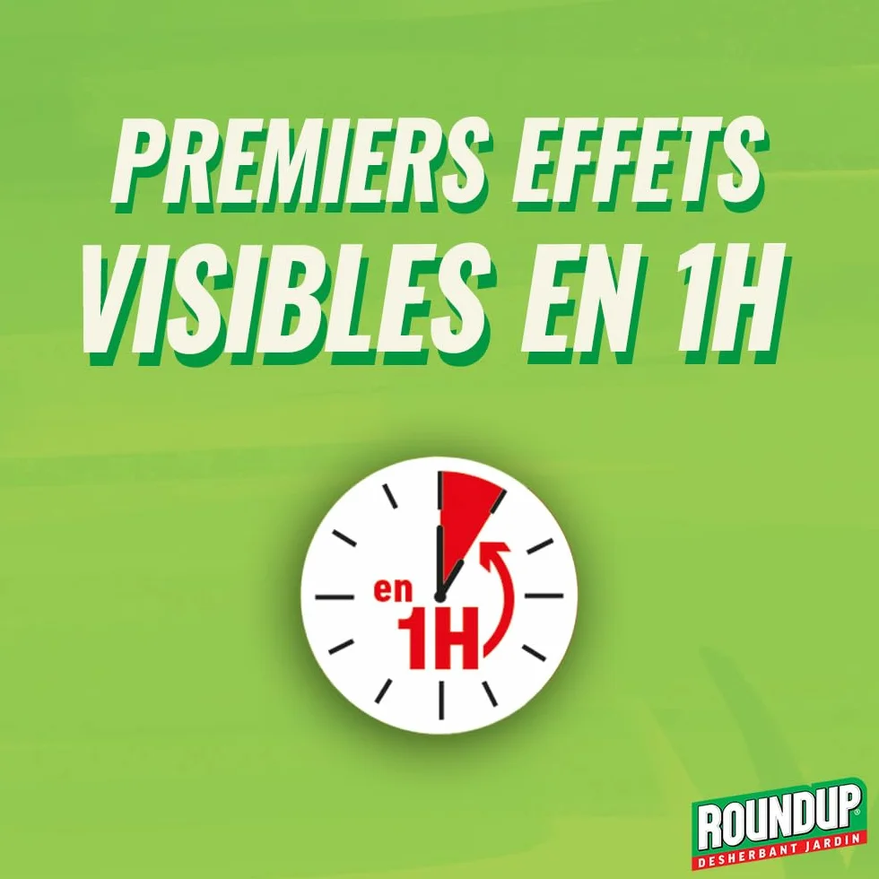ROUNDUP Désherbant Concentré 2-en-1 Mauvaises Herbes & Mousses 400ml