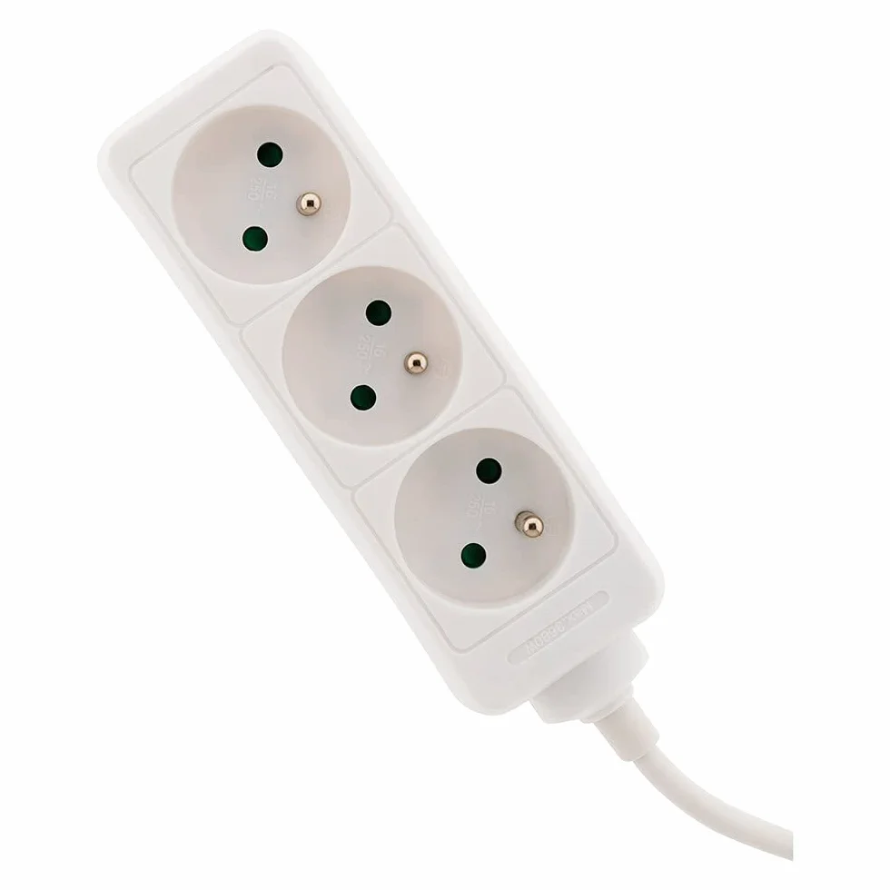 Bloc multiprise 3 prises 2P+T 16A Blanc Zenitech