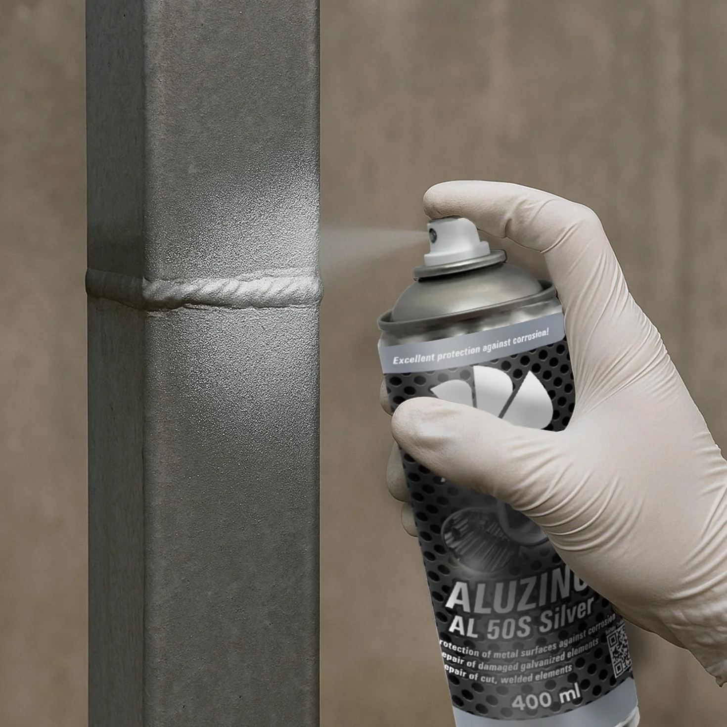 AABCOOLING Aluzinc AL 50S Argent 400ml Spray Bombe Aérosol Apprêt Zinc-Aluminium Anticorrosion Galvanisation à Froid pour Métal