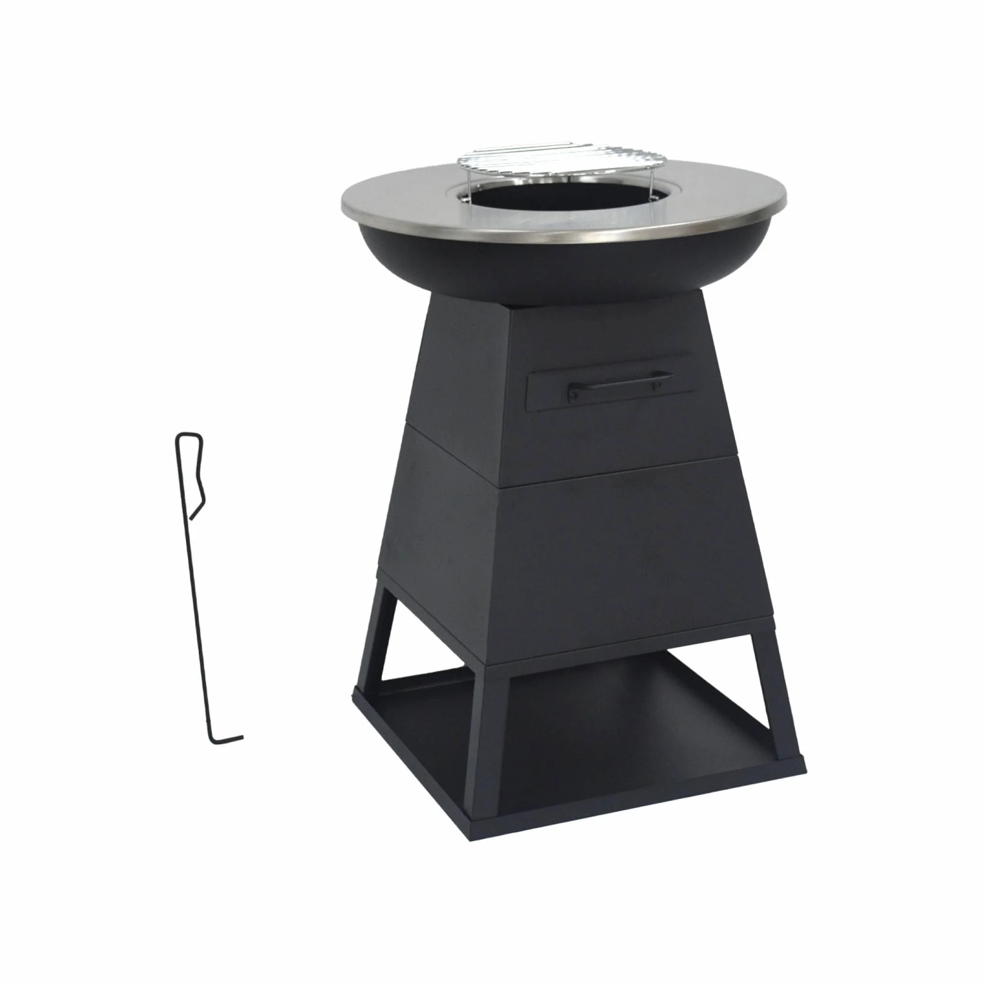 Sweeek Izalco Brasero Barbecue Ø59cm Noir Grille Cuisson Rangement