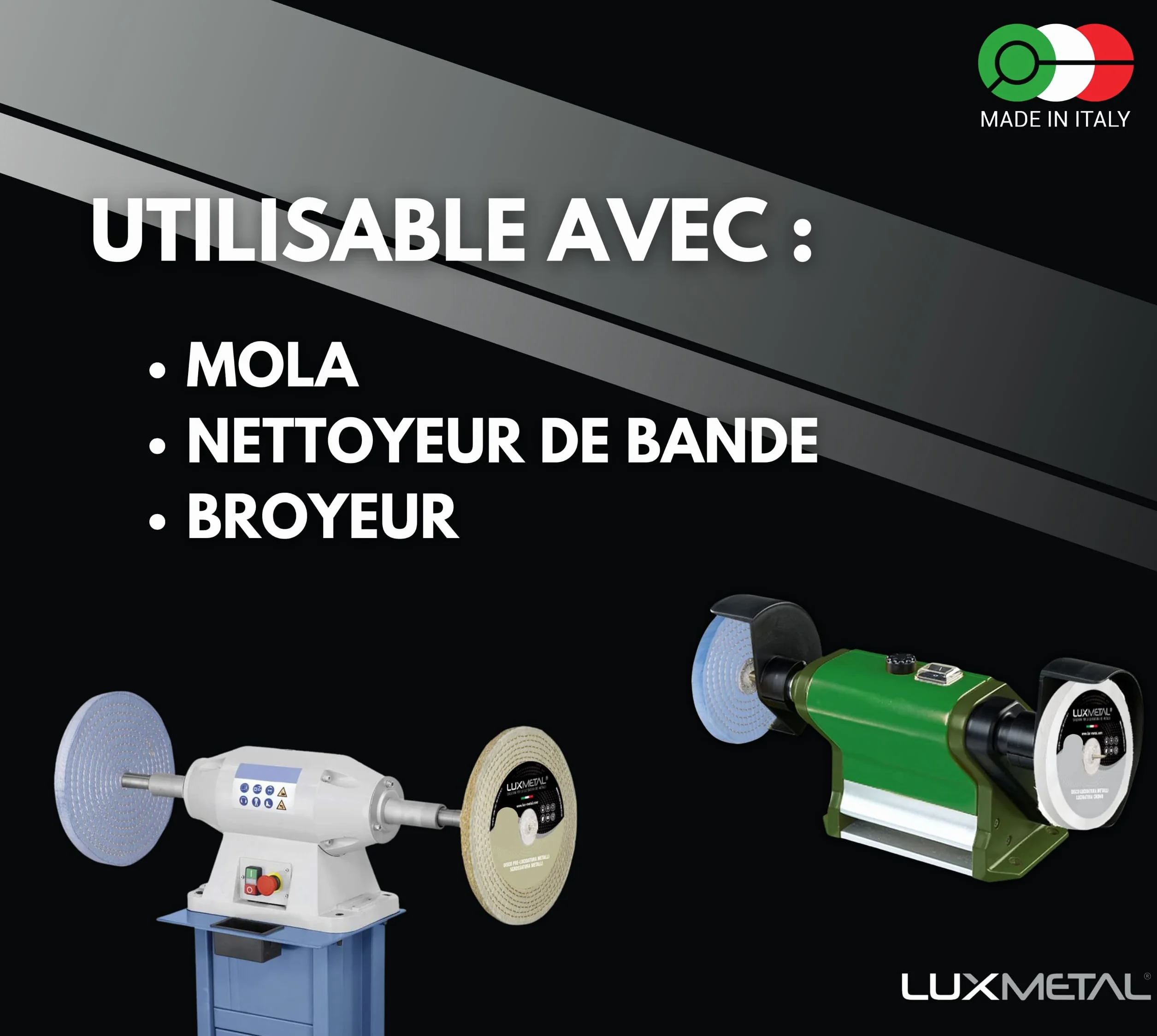 Kit de Polissage 3 Disques 200 mm Soft Super Soft Super Hard pour Aluminium Acier Inoxydable