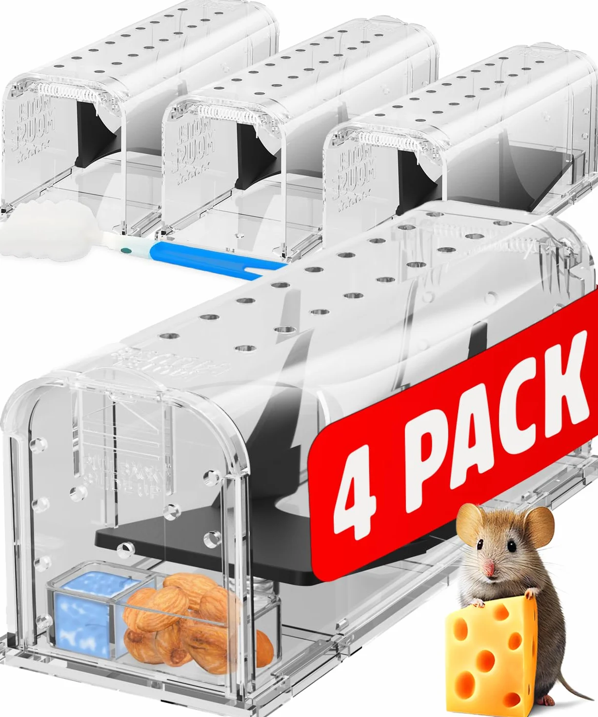 Motel Mouse Piège a Souris Vivante pour Intérieur & Extérieur - Facile à Utiliser, Facile à Nettoyer, Réutilisable, Libération sans Contact