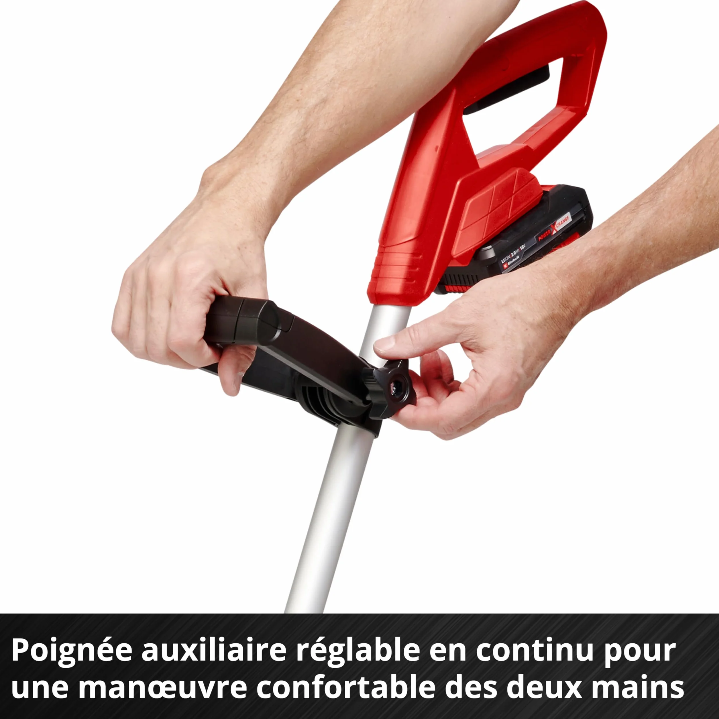 Einhell GC-CT 18/24 Li Coupe-Bordures sans Fil 18 V 24 cm Manche télescopique Rouge/Noir