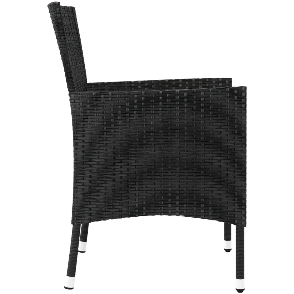 vidaXL 4X Chaises de Jardin avec Coussins Fauteuils de Patio Chaises de Salle à Manger d'Extérieur Sièges de Terrasse Résine Tressée Noir