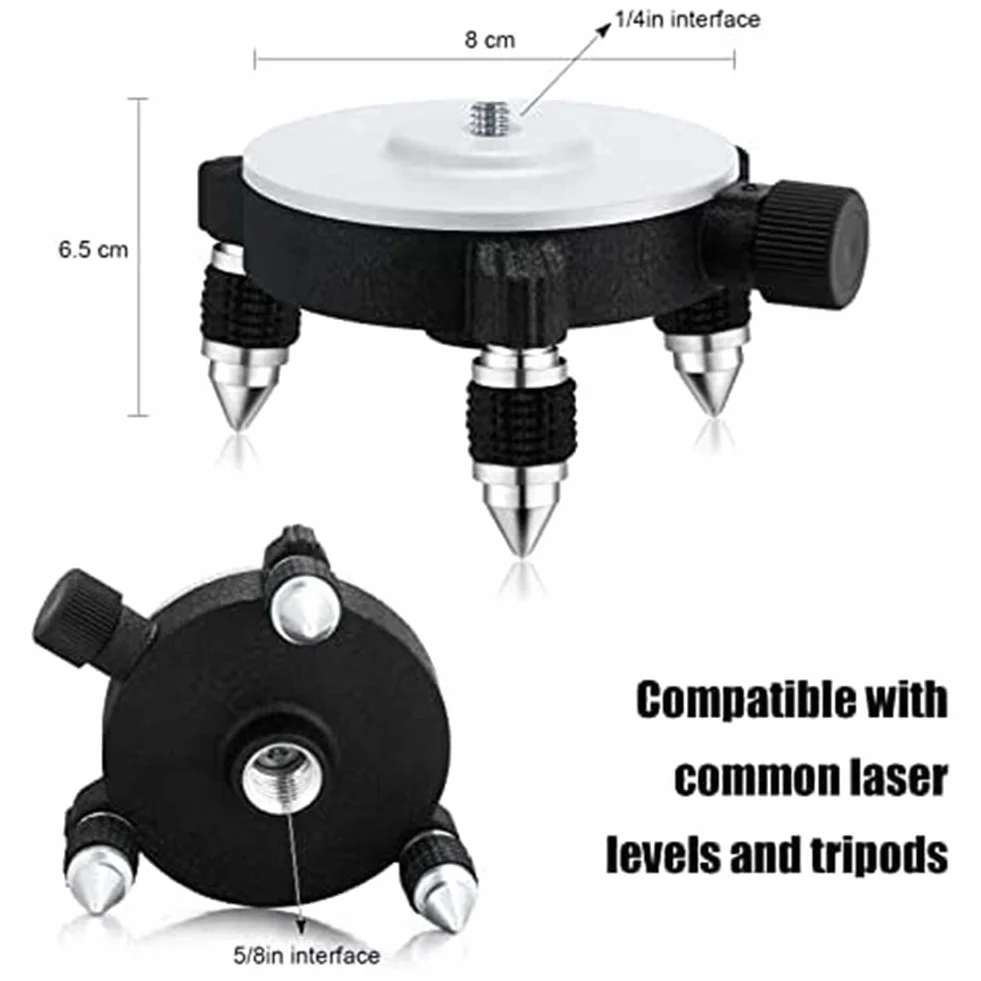 Evenden Adaptateur de niveau laser à réglage 360°, base rotative pour trépied, support de réglage fin