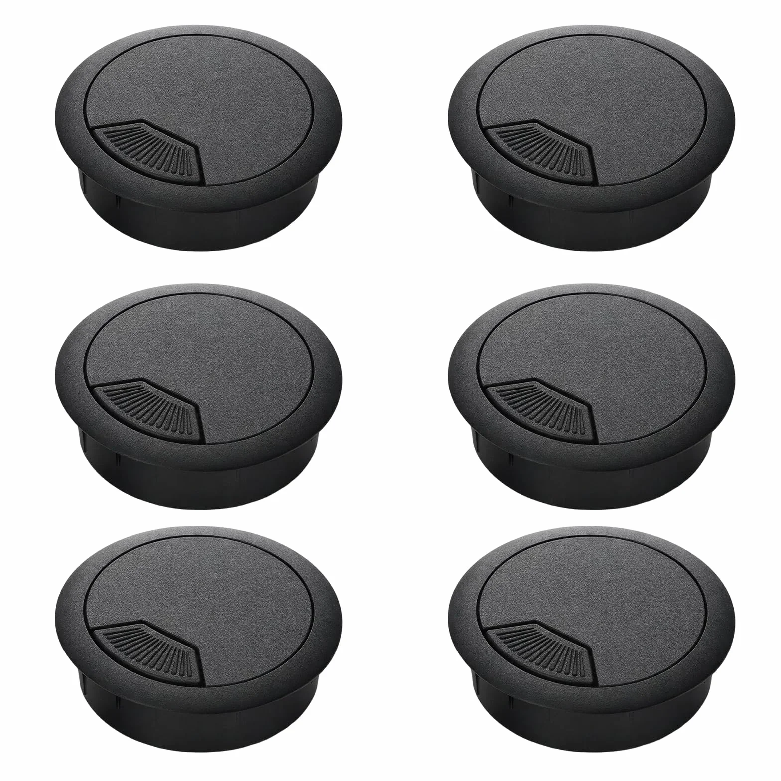 Menibeuty Passe Cable Bureau 60mm 6 Pièces Cache Cable Bureau Noir