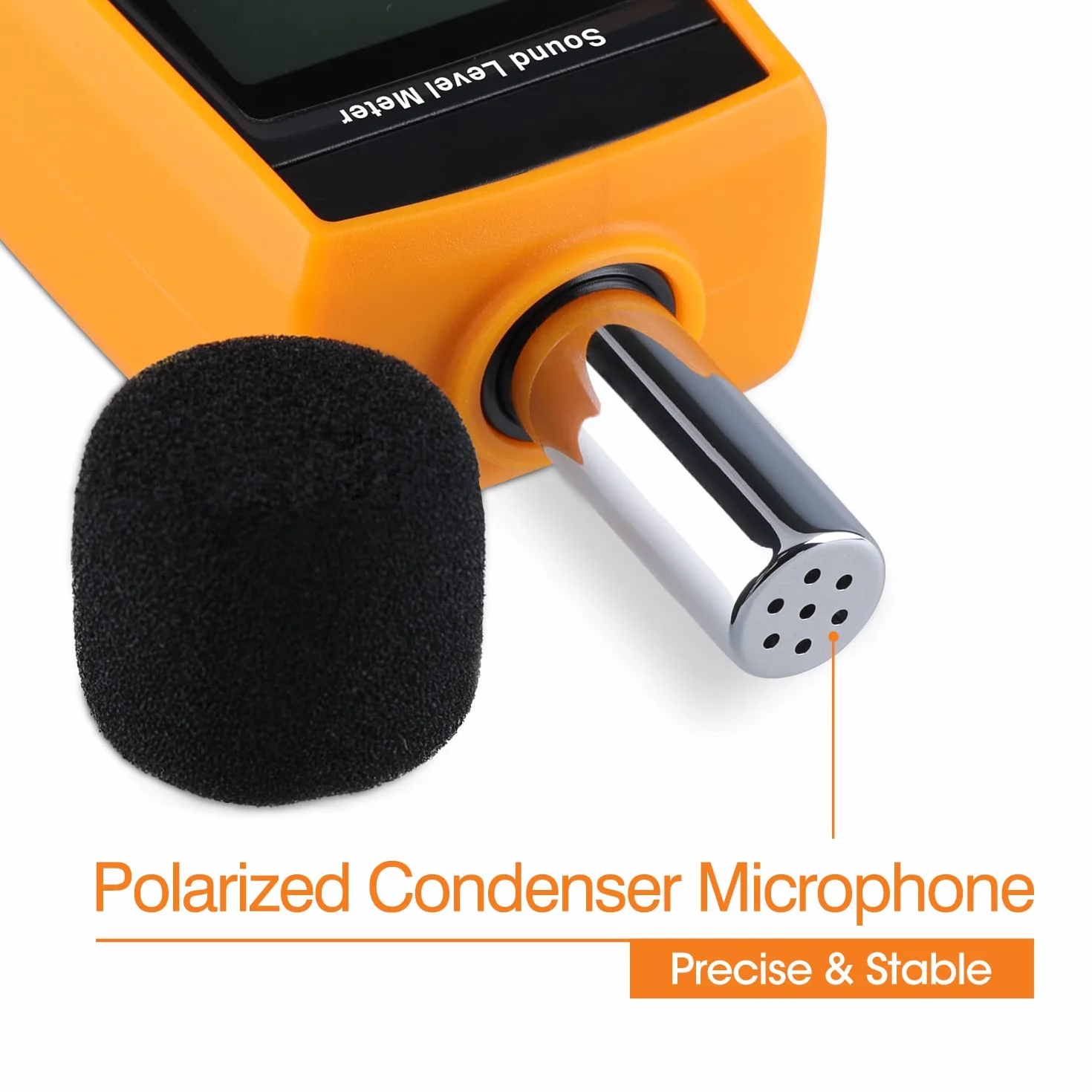 Sonomètre Portable Numérique 30-130 dB Décibels Testeur de Bruit Jaune