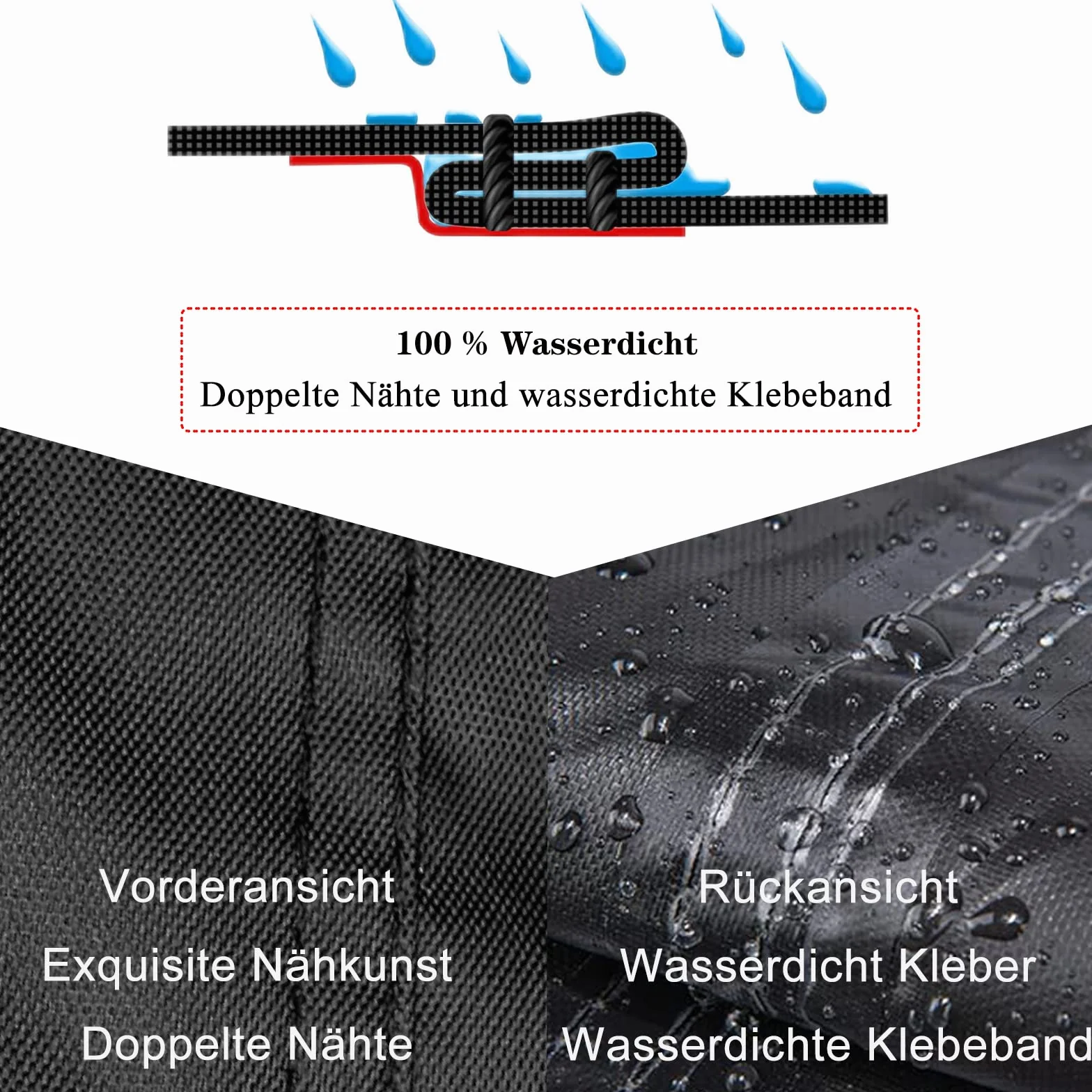 Housse transat suspendu imperméable 600D anti-UV coupe-vent noir