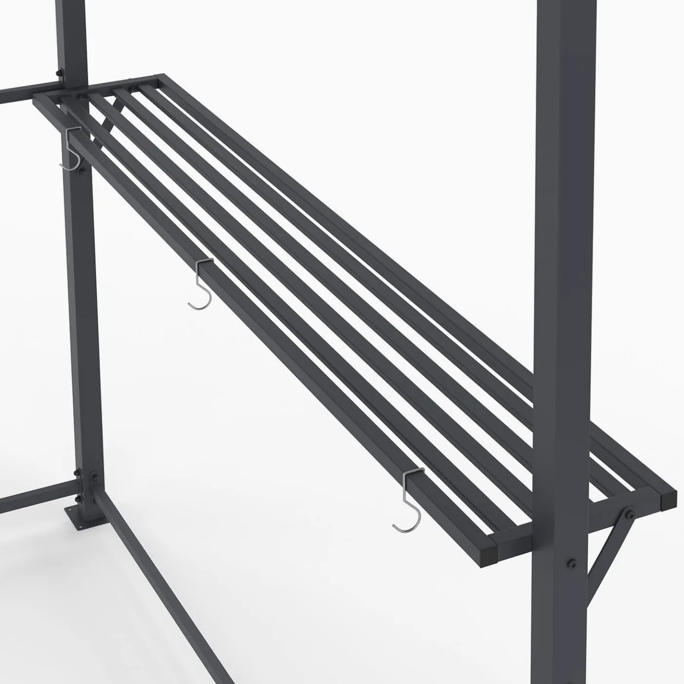 IDMarket - Abri pour Barbecue 240 x 150 x 220 cm avec étagères, en métal Gris et Toit en Polycarbonate