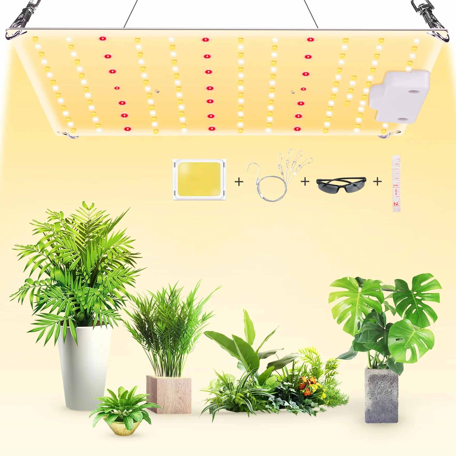 VAYALT Lampe LED Horticole 500W Spectre Complet pour Croissance Floraison Plantes Intérieur Hydroponic