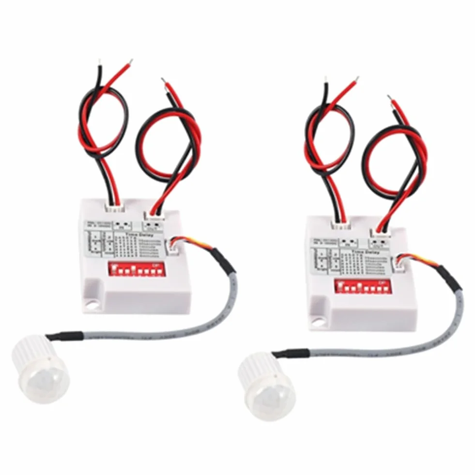 Interrupteur de Capteur de Mouvement PIR 12 V 24 V, Relais de Temporisation Infrarouge pour Éclairage LED