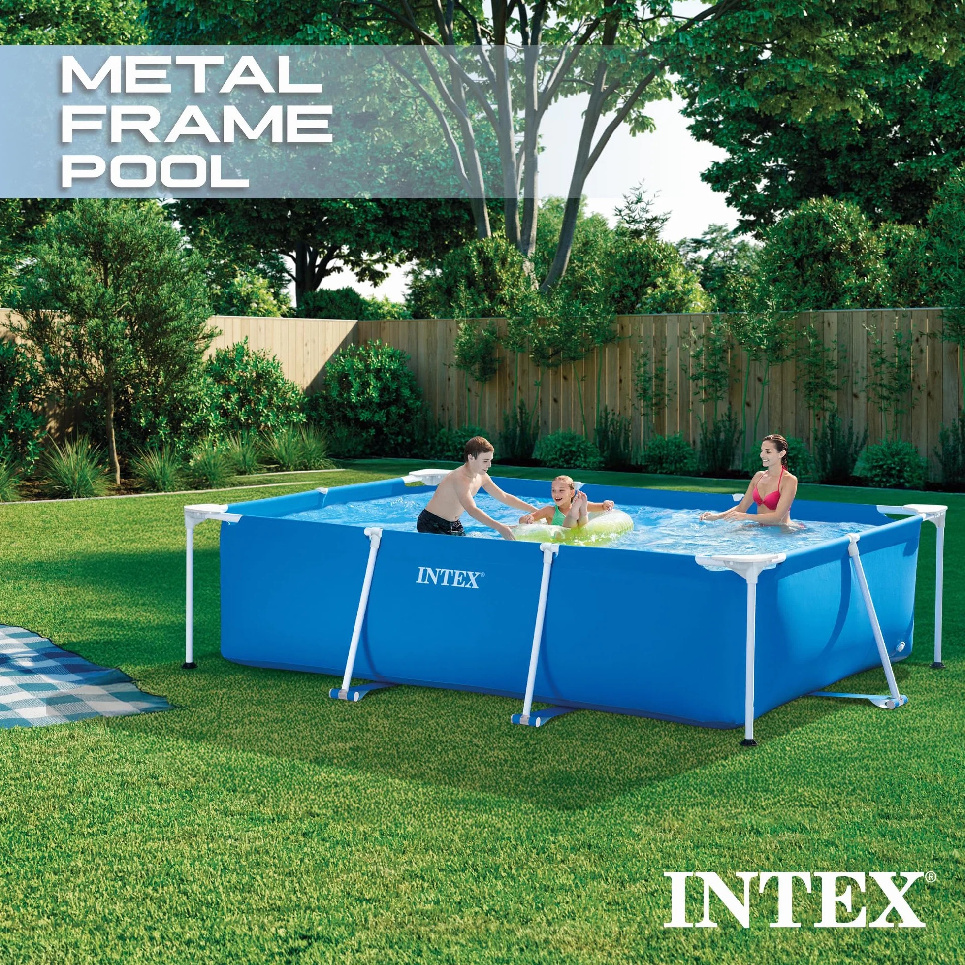 Intex Piscine Metal Frame Junior rectangulaire Tubulaire 3,00 x 2,00 x 0,75m