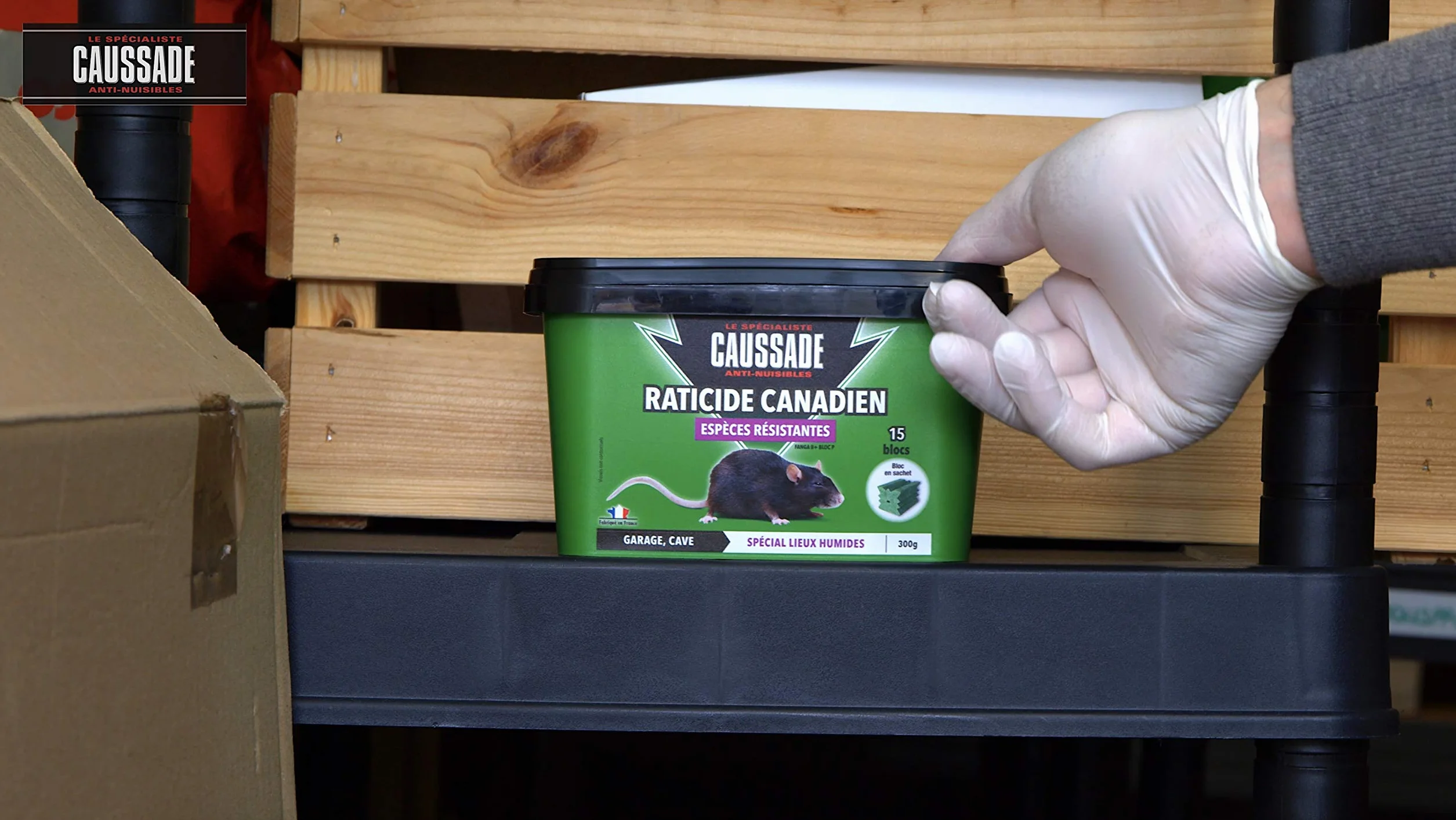 CAUSSADE Raticide Canadien - Anti Rats & Souris - Efficacité Radicale - Lieux très humides – Appâts Blocs - Prêt à l'emploi - Une Ingestion Suffit - Fabriqué en France - 15 Blocs - 300g CARBL300N