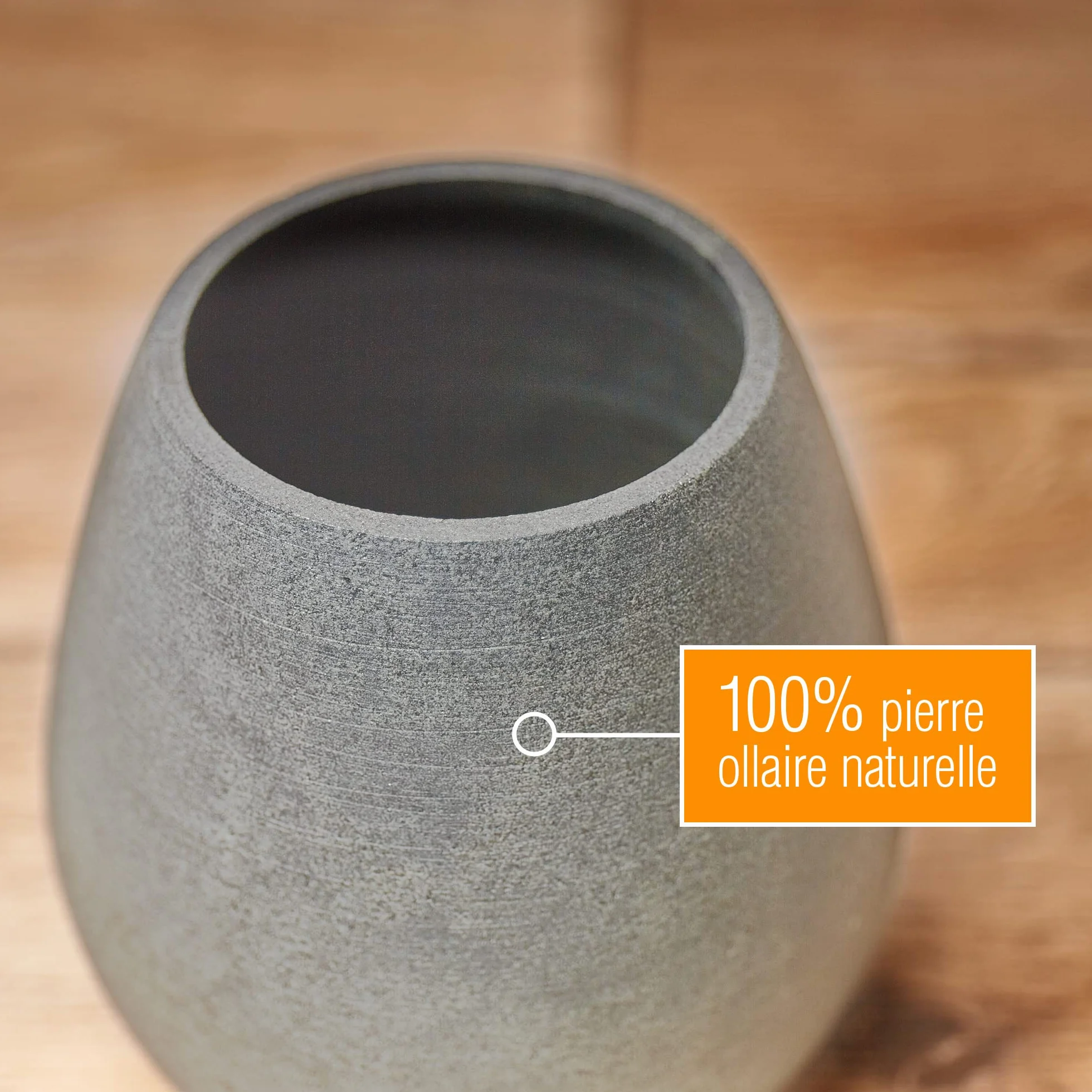 Œuf de sauna en stéatite naturelle - Bol aromatique pour infusions et cristaux de menthol