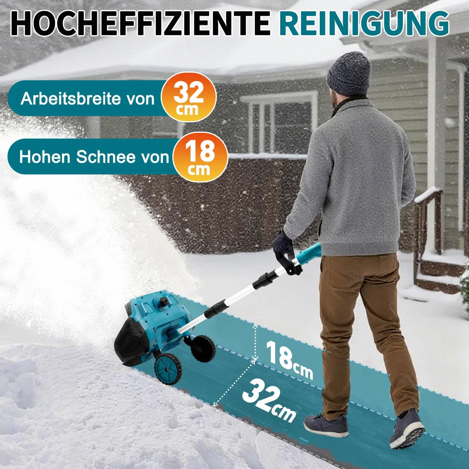 Makita Fraise à neige sans fil 18 V 1000 W 32 cm