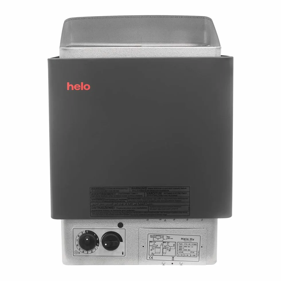 Sauna Poêle Électrique HELO CUP Graphite 4.5-9.0 kW 230V 400V avec Unité de Contrôle Intégrée