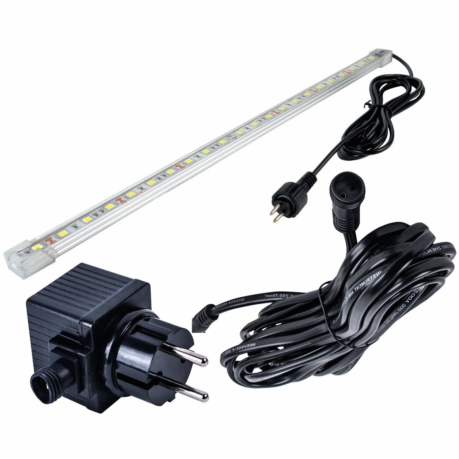 Cascade Bec 15-30 cm d'eau en acier inoxydable V2 A Mat brossé Aqua cas 20 cm LED-Beleuchtung