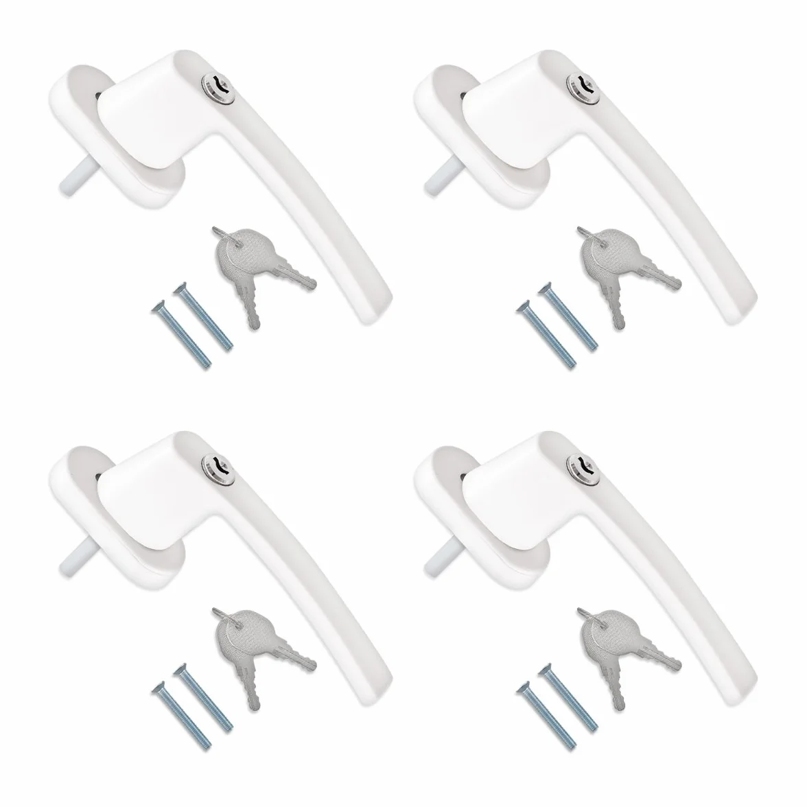 kwmobile Poignée de fenêtre verrouillable aluminium blanc RAL 9016 Longueur tige 35 mm Sécurité enfant