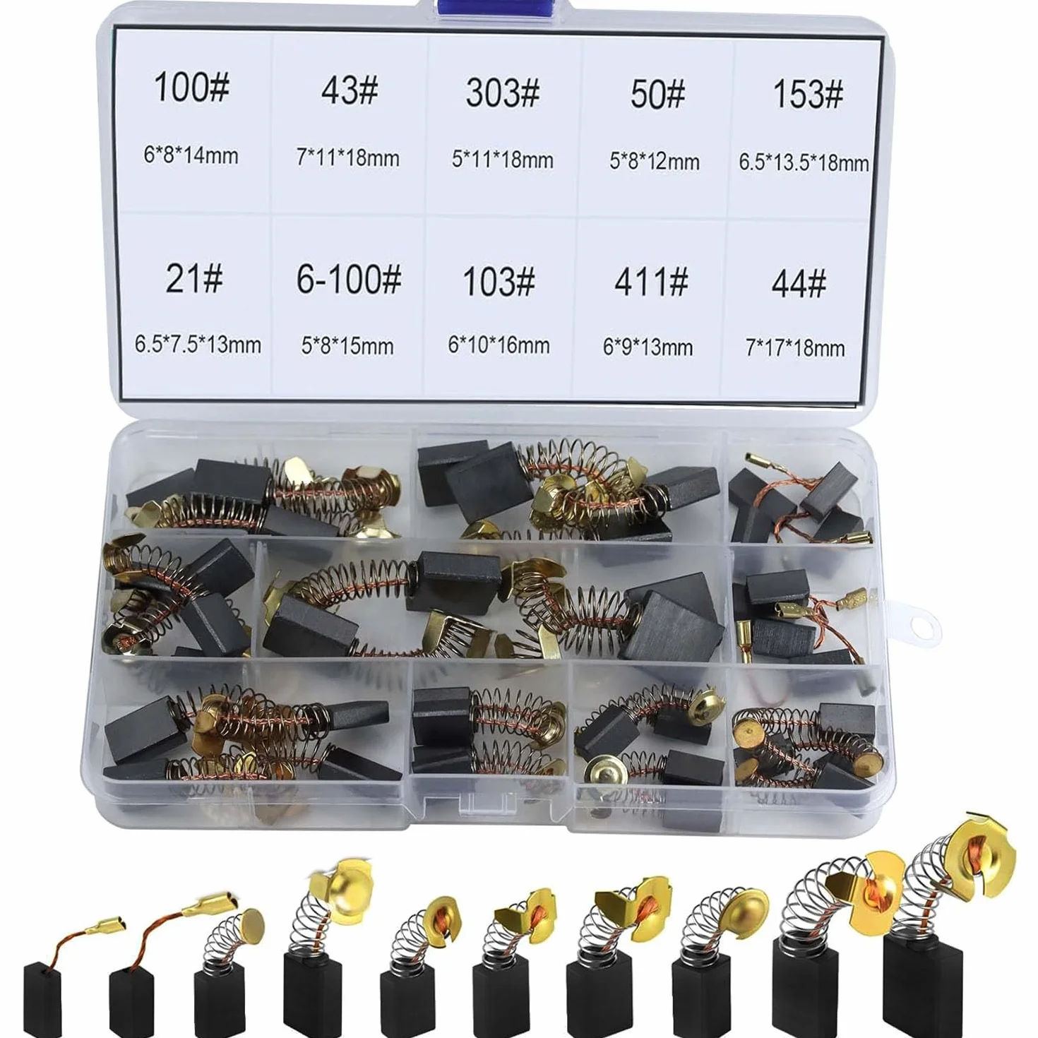 RUNCCI-YUN 40pièces 10 tailles Balai Charbon Moteur Electrique Universel pour Perceuse Ponceuses Scies Circulaires