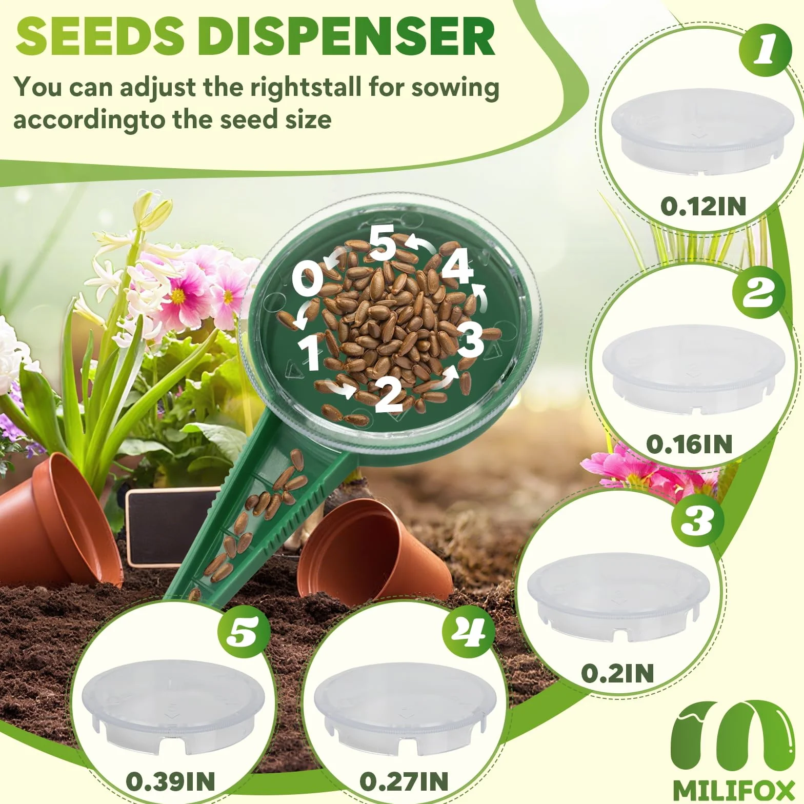 7 Pièces Plantoir à Bulbes,Semoir à Graines,Petit Outil de Semis Pratique pour la Culture de LéGumes et de Fleurs pour Serres,Jardins,Pelouses et Terres Agricoles