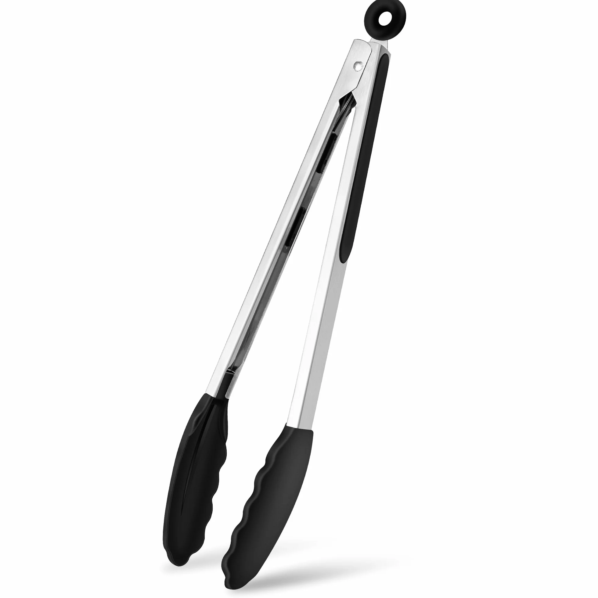 Elalove Pince Barbecue et Cuisine 39 cm en Silicone Alimentaire Sans BPA - Résistante à la Chaleur pour Four, Grill et Ustensiles de Cuisine, Noir
