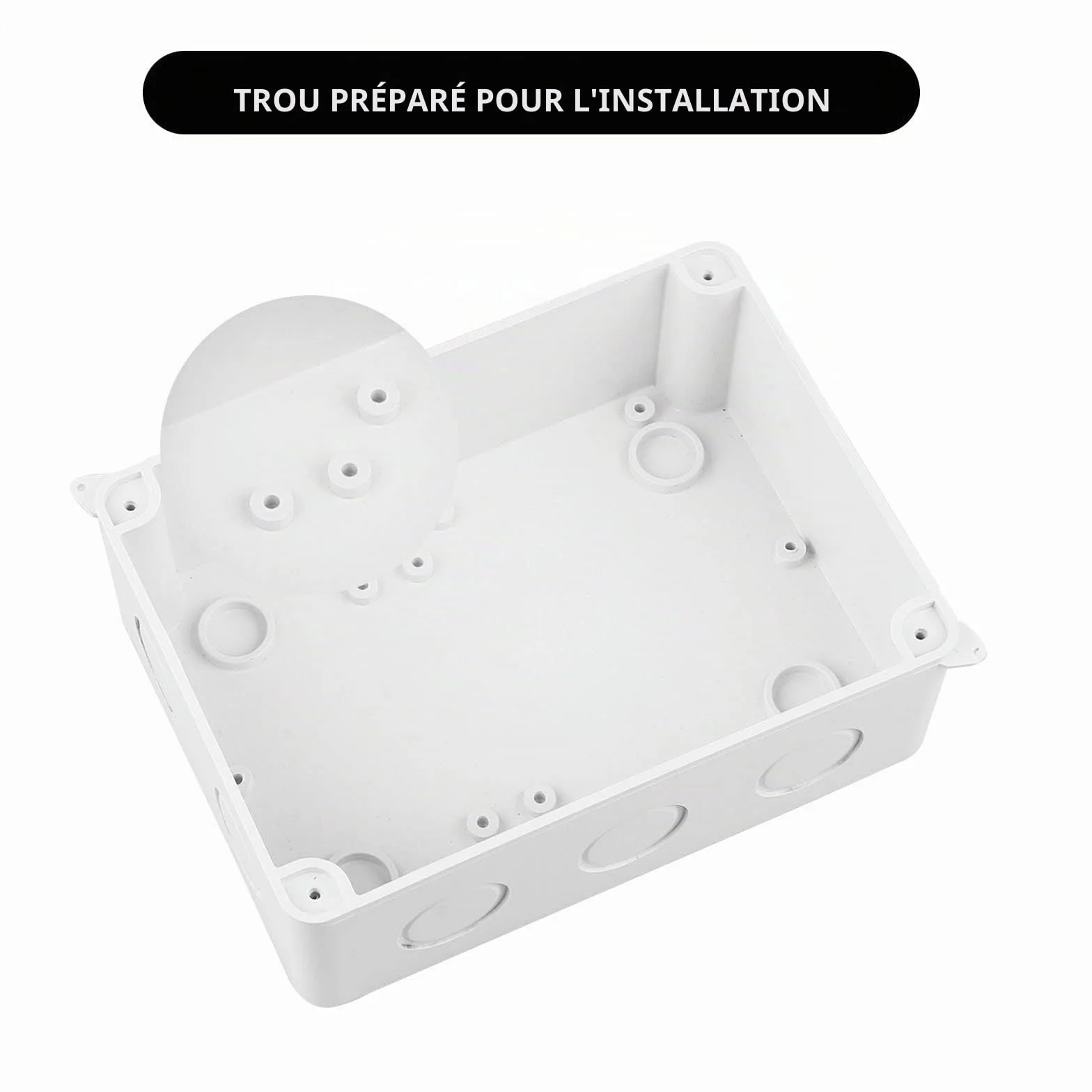 Boîte de Dérivation Étanche IP65 150x110x70mm Carrée Blanc avec Passe Cable Ø6-12 mm