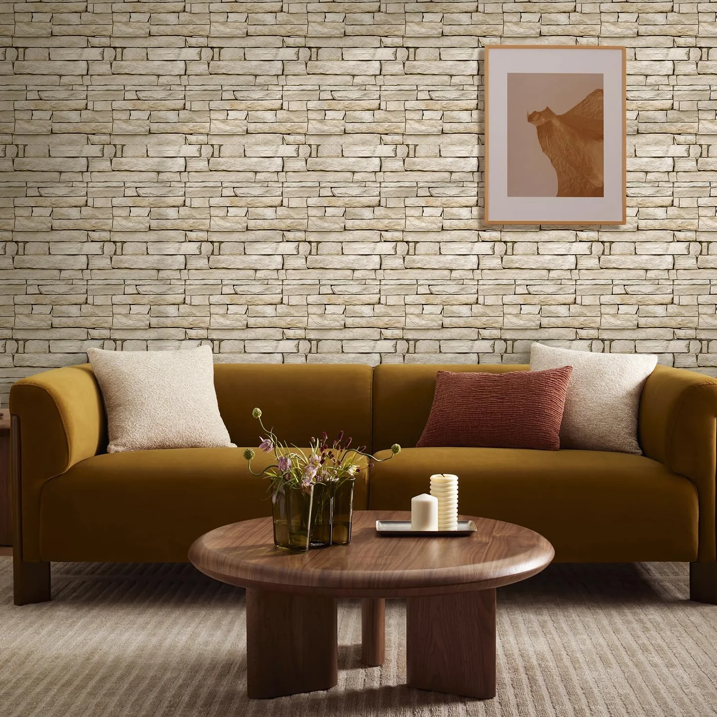 Panneaux Muraux 3D Adhesif Pierre 10 Pièces 30x30 cm PVC Fausse Brique Murale