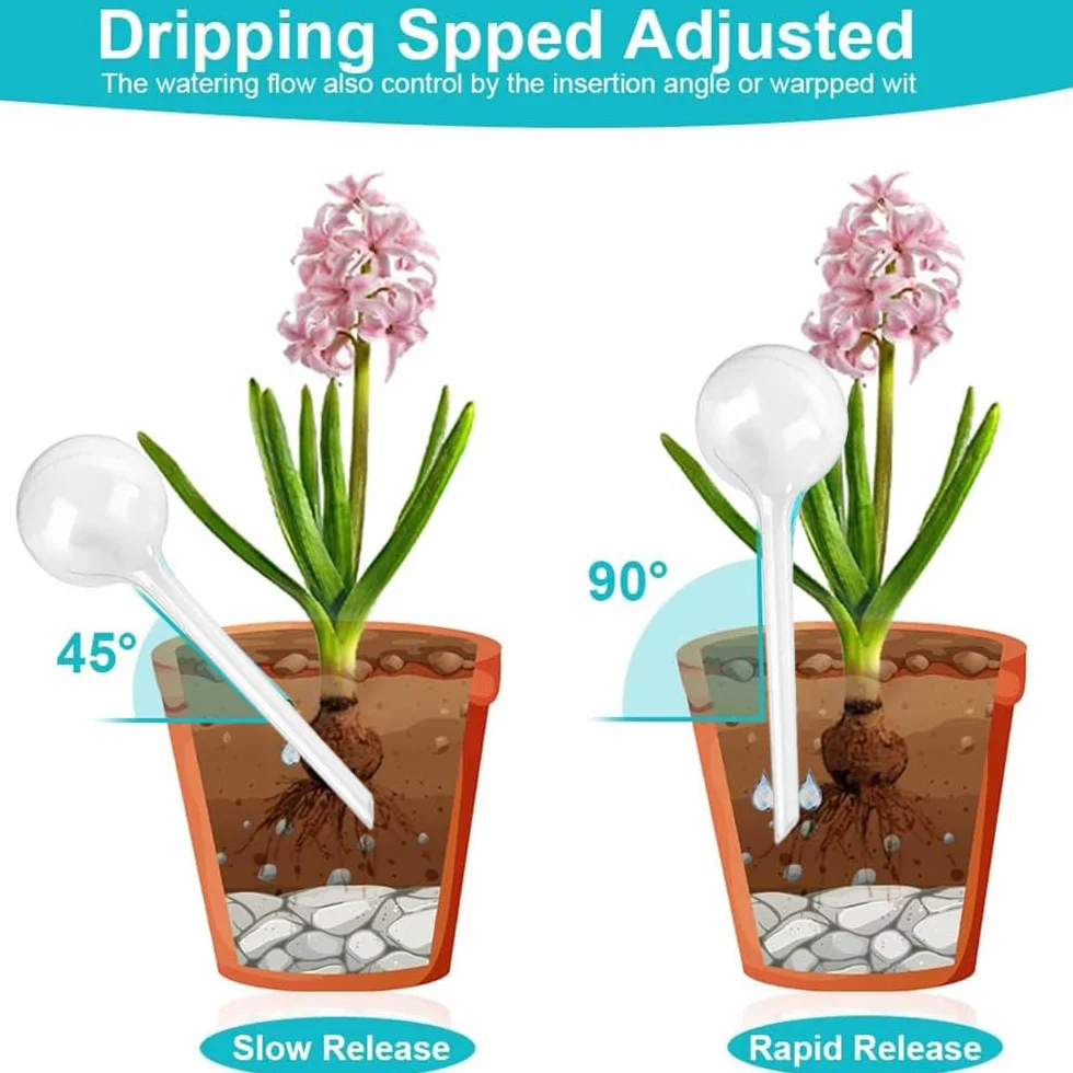 Lot de 4 Globe d'arrosage Automatique Boules d'Irrigation pour Plante Transparent Distributeur Eau Plantes pour l'Intérieur l'Extérieur
