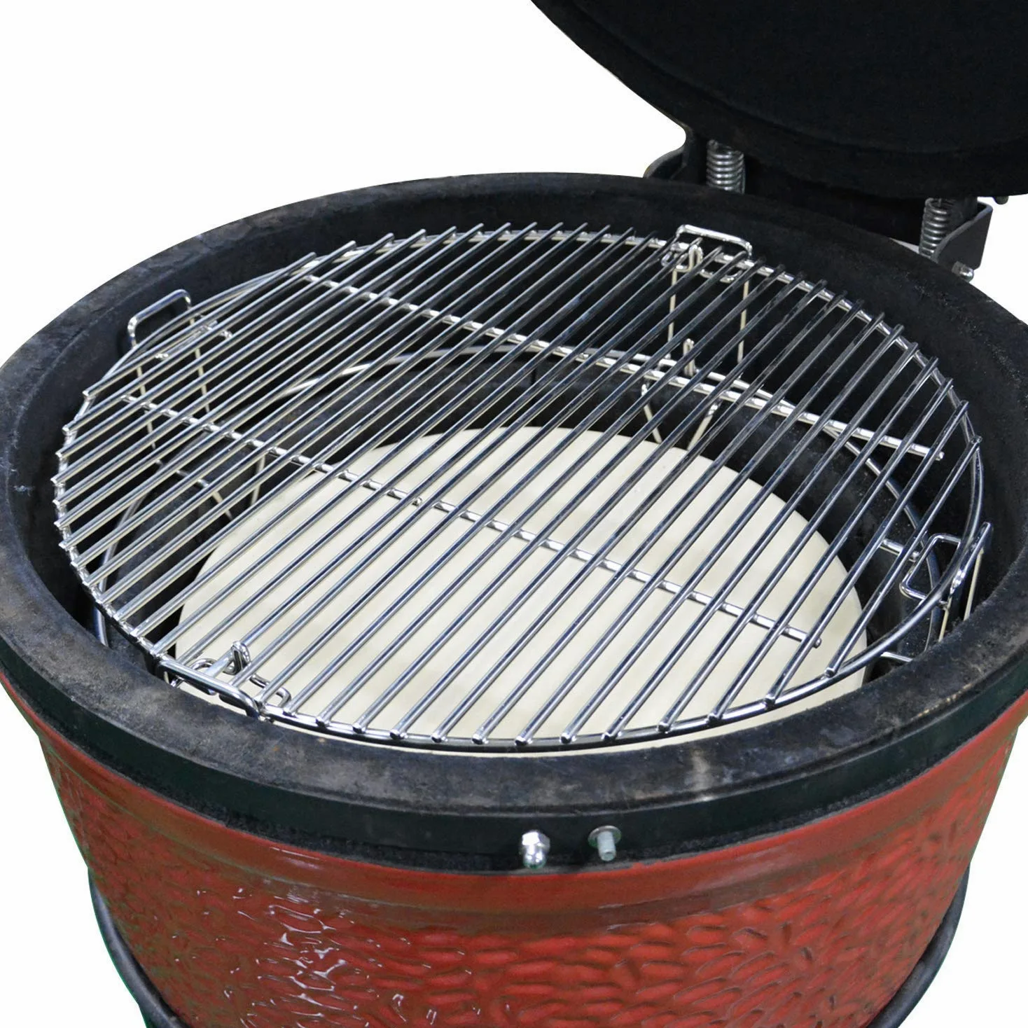 onlyfire Système de Grilles de Cuisson pour Large BGE et Kamado Joe Classic Joe, Accessoire pour Barbecue en Céramique Kamado de 46 cm, Grille Réglable en Hauteur avec Déflecteur de Chaleur