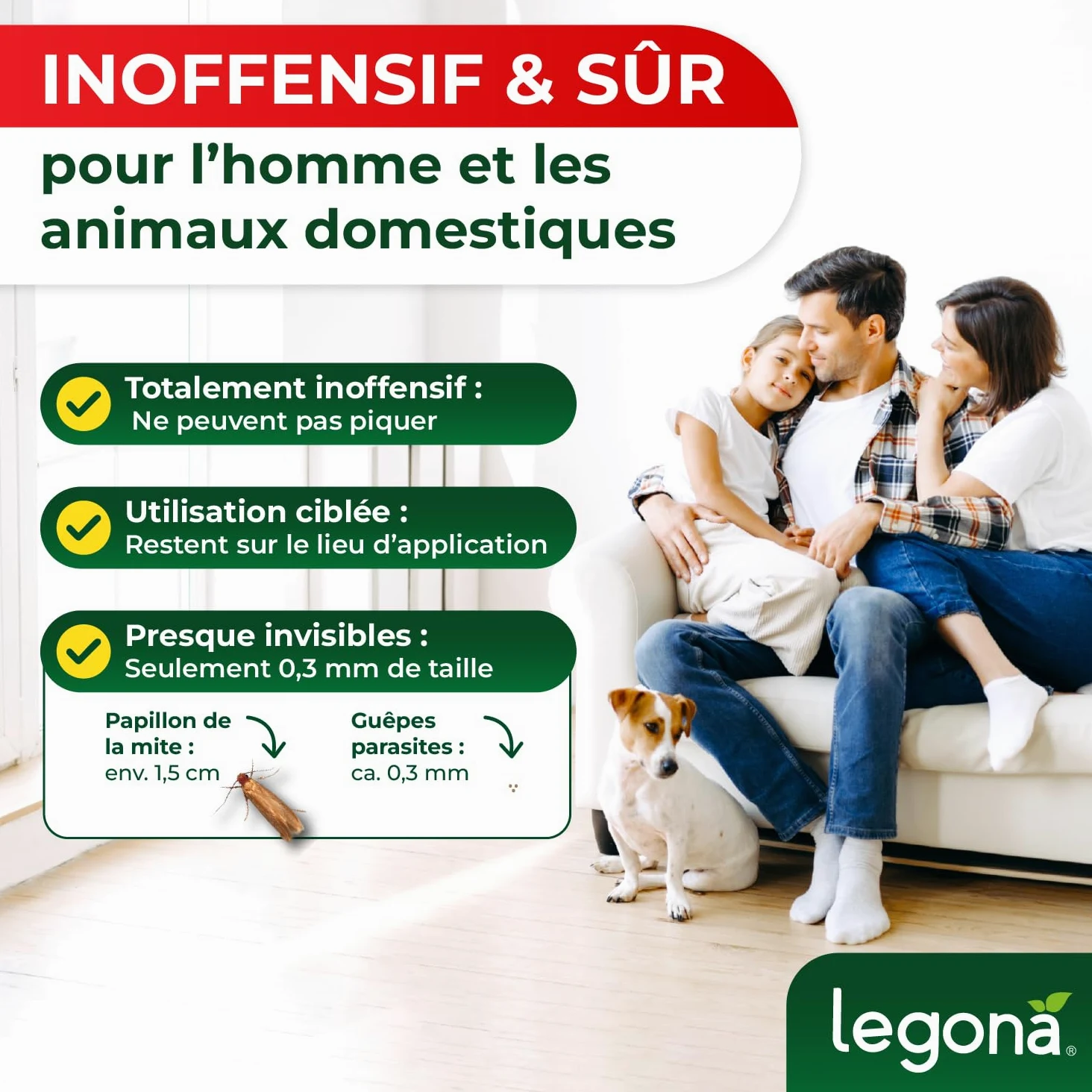 Legona Trichogramma Mites des vêtements - 10 Cartes à 5 livraisons - Anti-Mites Naturel - Produit performant Contre Les Mites