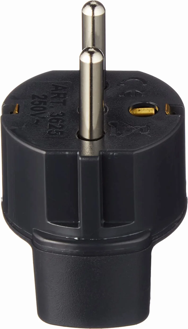 BTicino S3625GE Adaptateur avec fiche Allemande et Prise biphasée, Noir