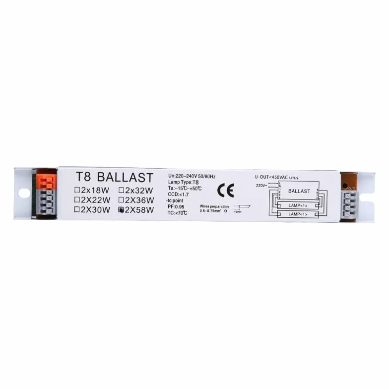 Ballast électronique Buwei T8 220-240V AC 2x58W