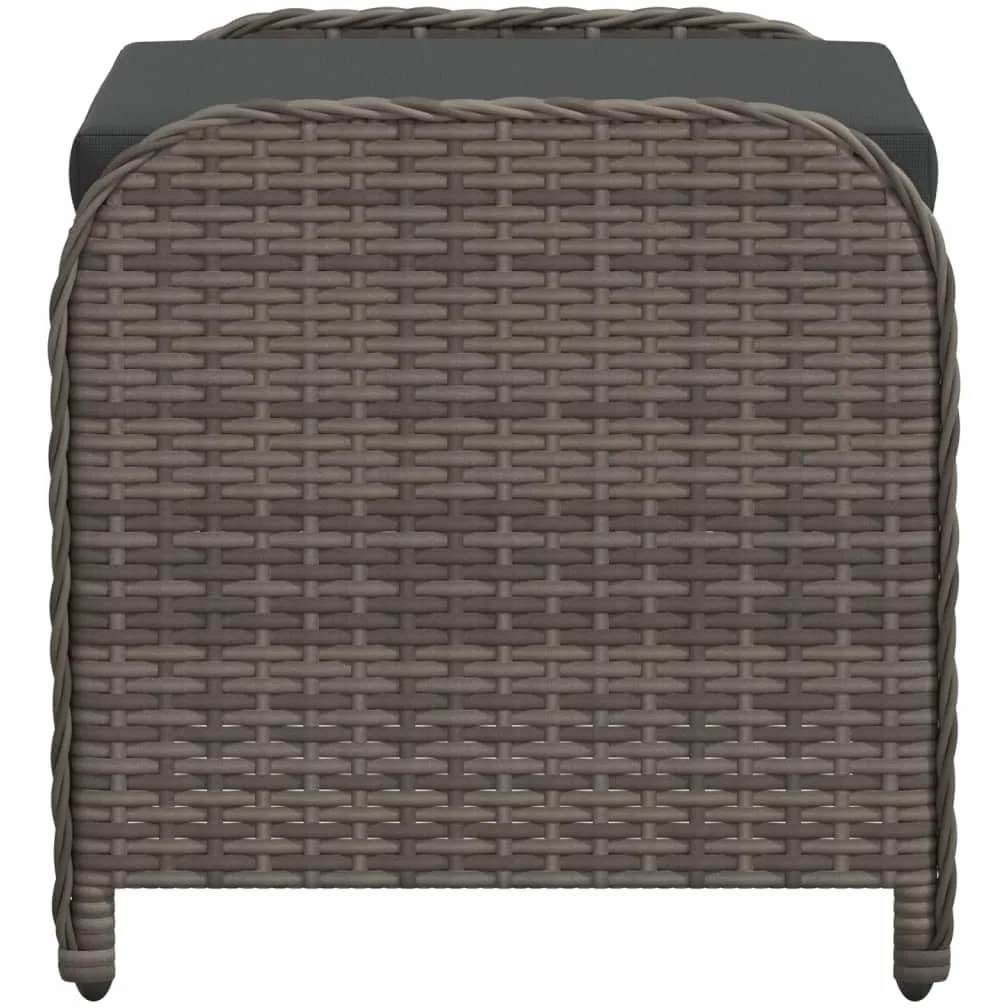 Générique Tabouret de Jardin avec Coussin Gris 58x46x46 cm résine tressée,Meubles,Mobilier de Jardin,Poufs d'extérieur,Gris,6 KG,365734