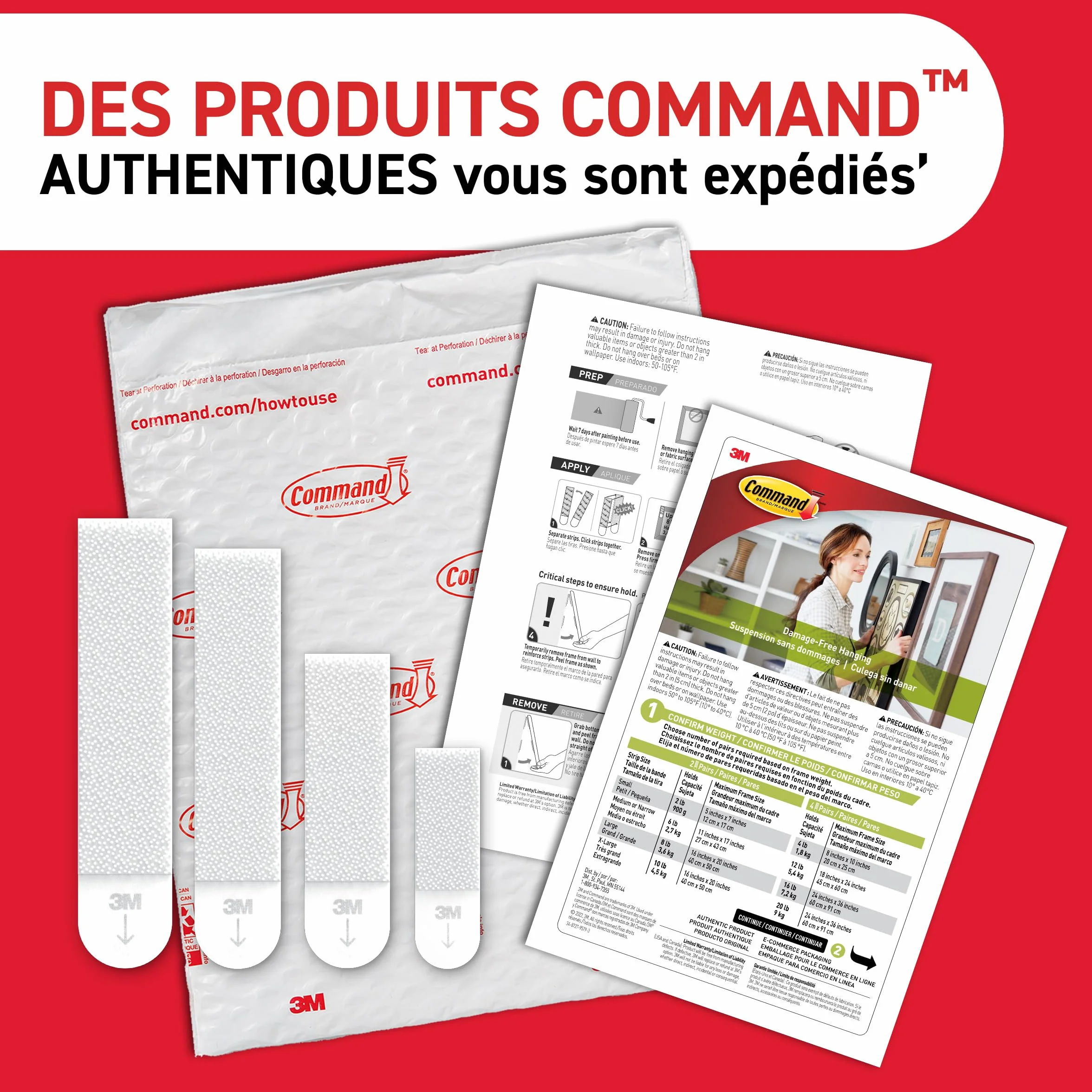 Command Languettes Accroches Tableaux Cadres Fins, Blanc, 14 Paires (28 Languettes) - Fixation sans Dommage