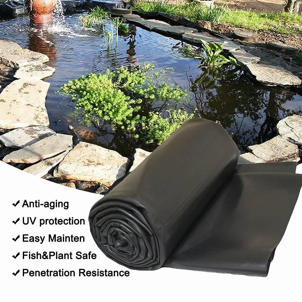 Bâche D'étang Jardin Noir imperméable 1x2m 2x2m 4x5m 6x8m 7x10m 8x9m