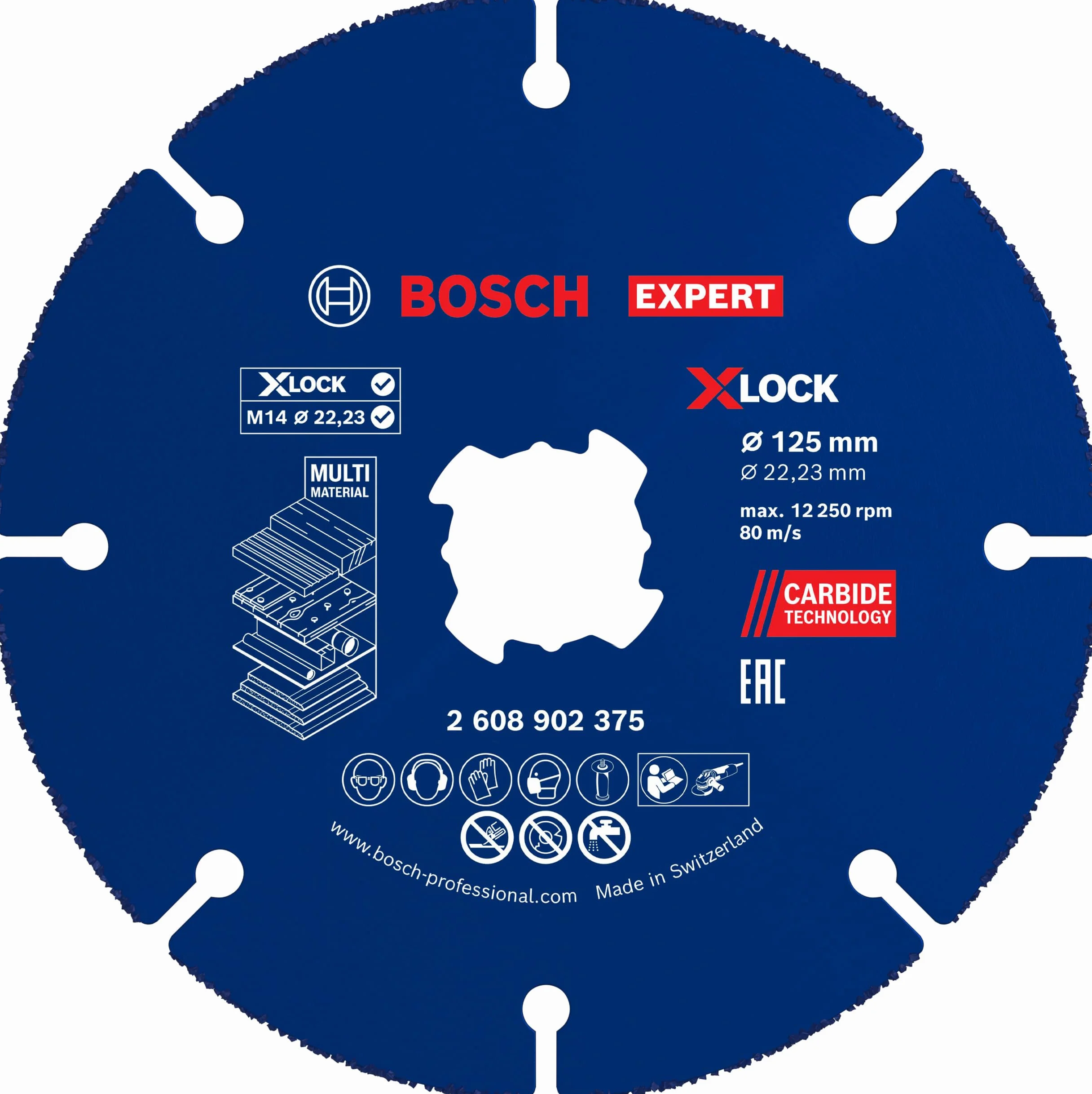 Bosch Disque à tronçonner EXPERT Carbide Multi Wheel X-Lock Ø 125 mm Professional