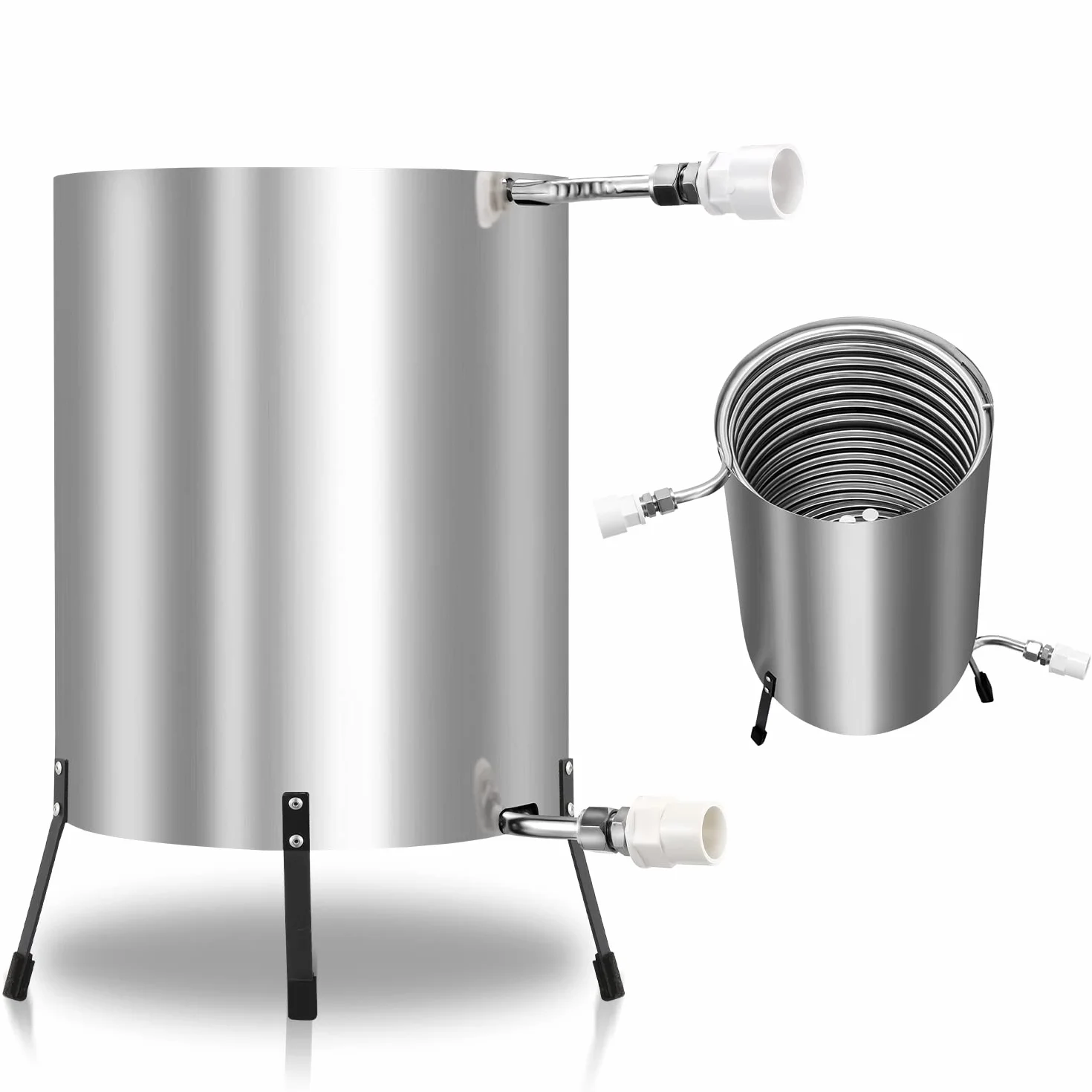 Gimisgu Chauffage de Piscine avec Feu Réservoir à Feu Seau en Acier Inoxydable Raccords 32/38mm