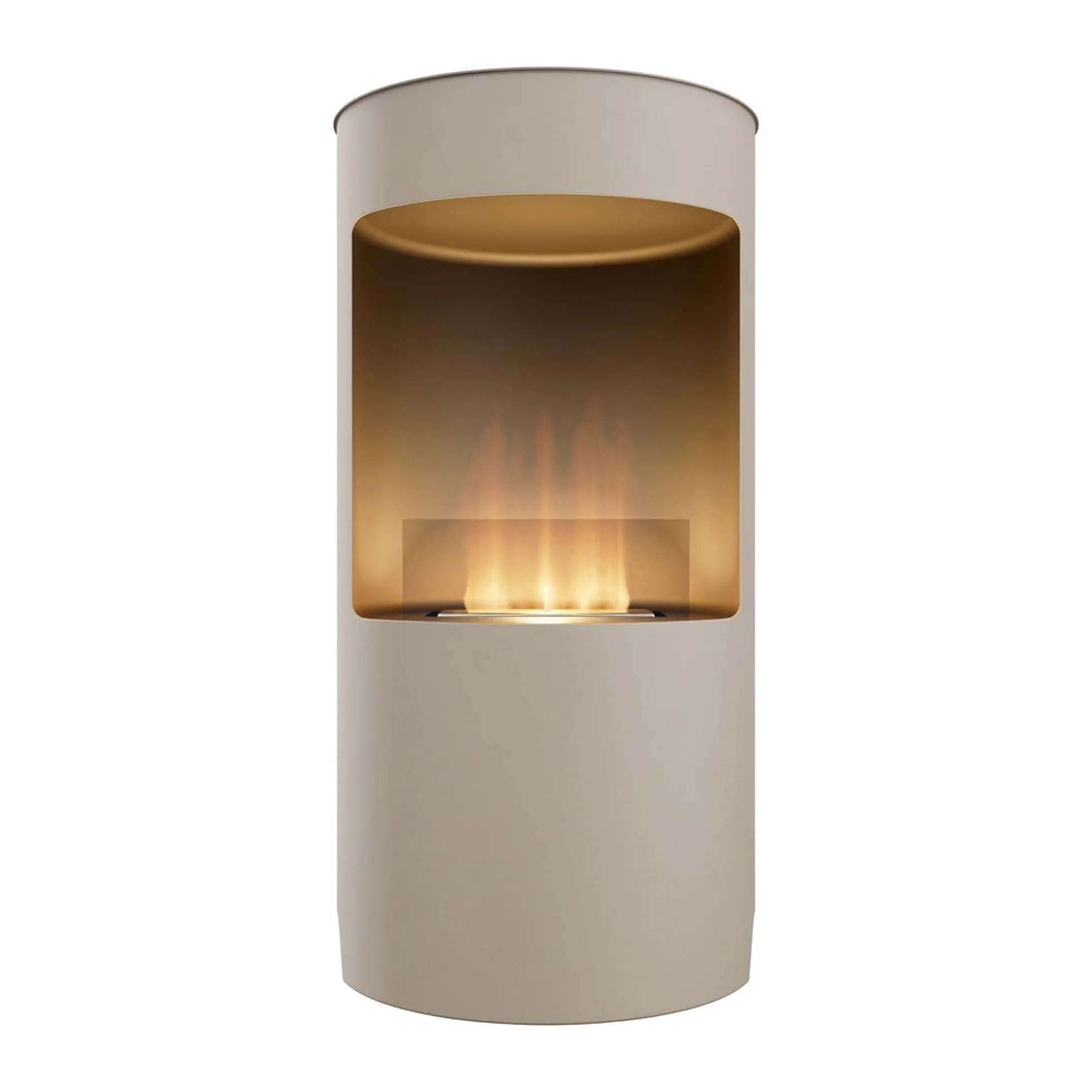 Giulio Cesare Cheminée de sol Ø40x80 cm acier inoxydable taupe design intérieur