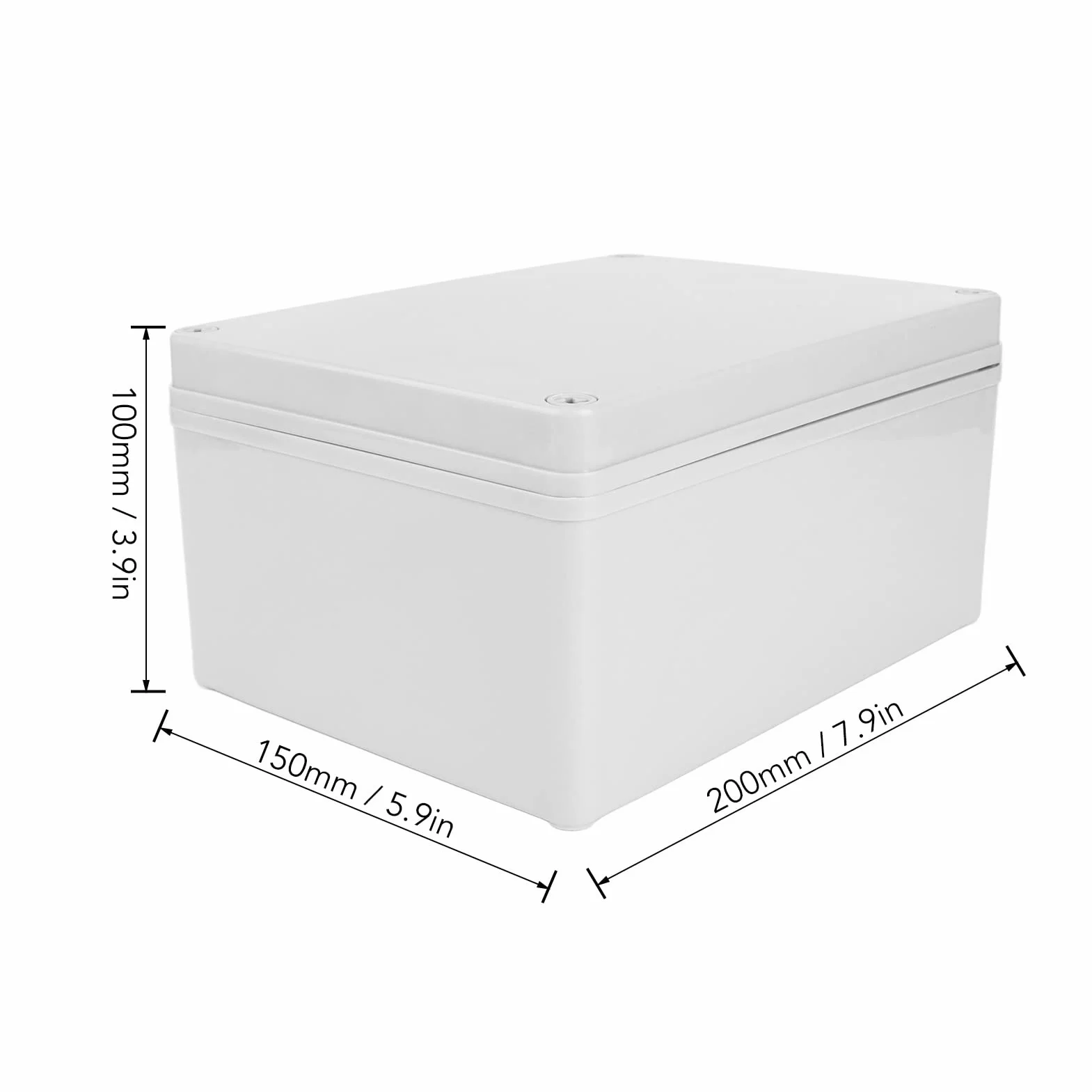 Boîte De Jonction Extérieure 200x150x100 mm Plastique ABS IP67 étanche Gris