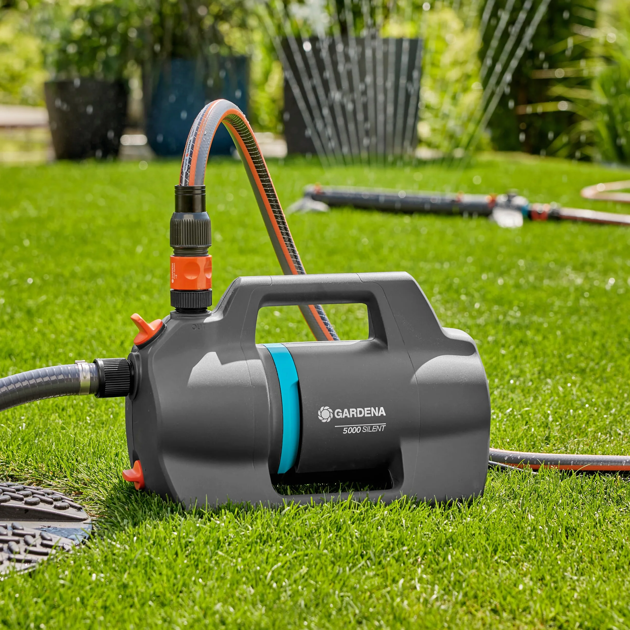 GARDENA Pompe d'arrosage de surface 5000 Silent, 26% débit supérieur, Technologie silencieuse (9080-20)