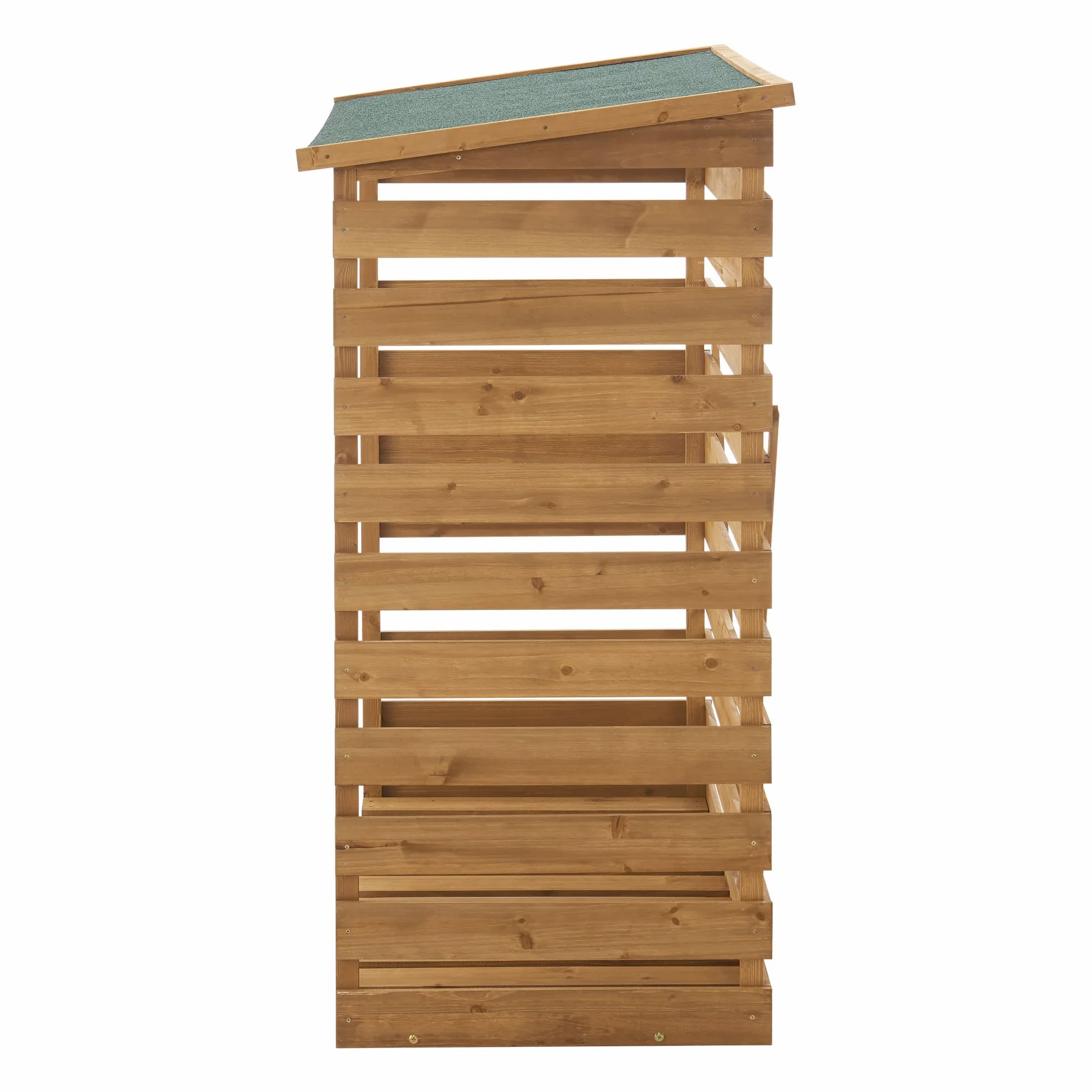 [en.casa] Abri-Bûches Couvert Résistante aux Intempéries Support Bois de Chauffage Range-Bûches pour Stockage Protection Pluie Robuste Extérieur Sapin Toiture Bitumé 123 x 116 x 64 cm Naturel Vert