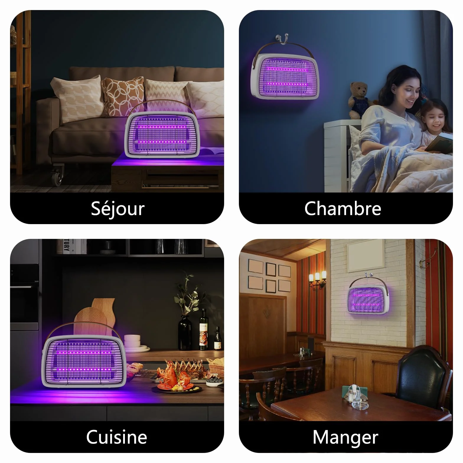 seenlast Lampe Anti Moustique, Tue-Mouches Electrique 3800V Anti-Insectes pour Intérieur Jardin Cuisine