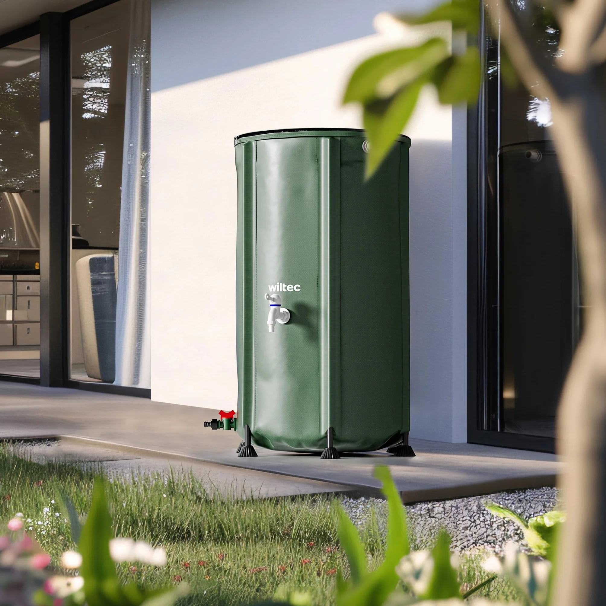 Wiltec Récupérateur Eau de Pluie Pliable 250 litres Citerne Souple PVC Jardin