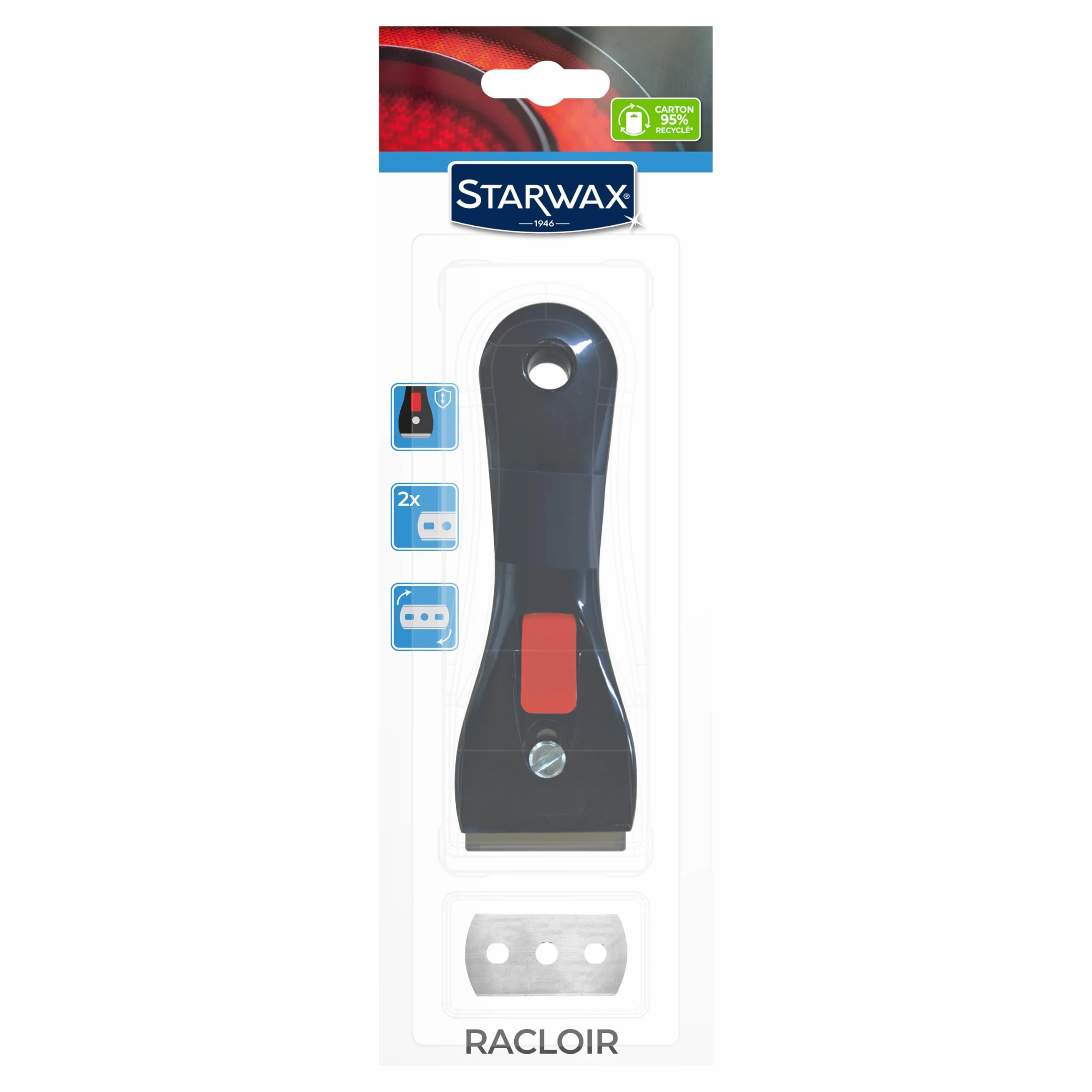 STARWAX Racloir plaques vitrocéramique induction lame inox rechange