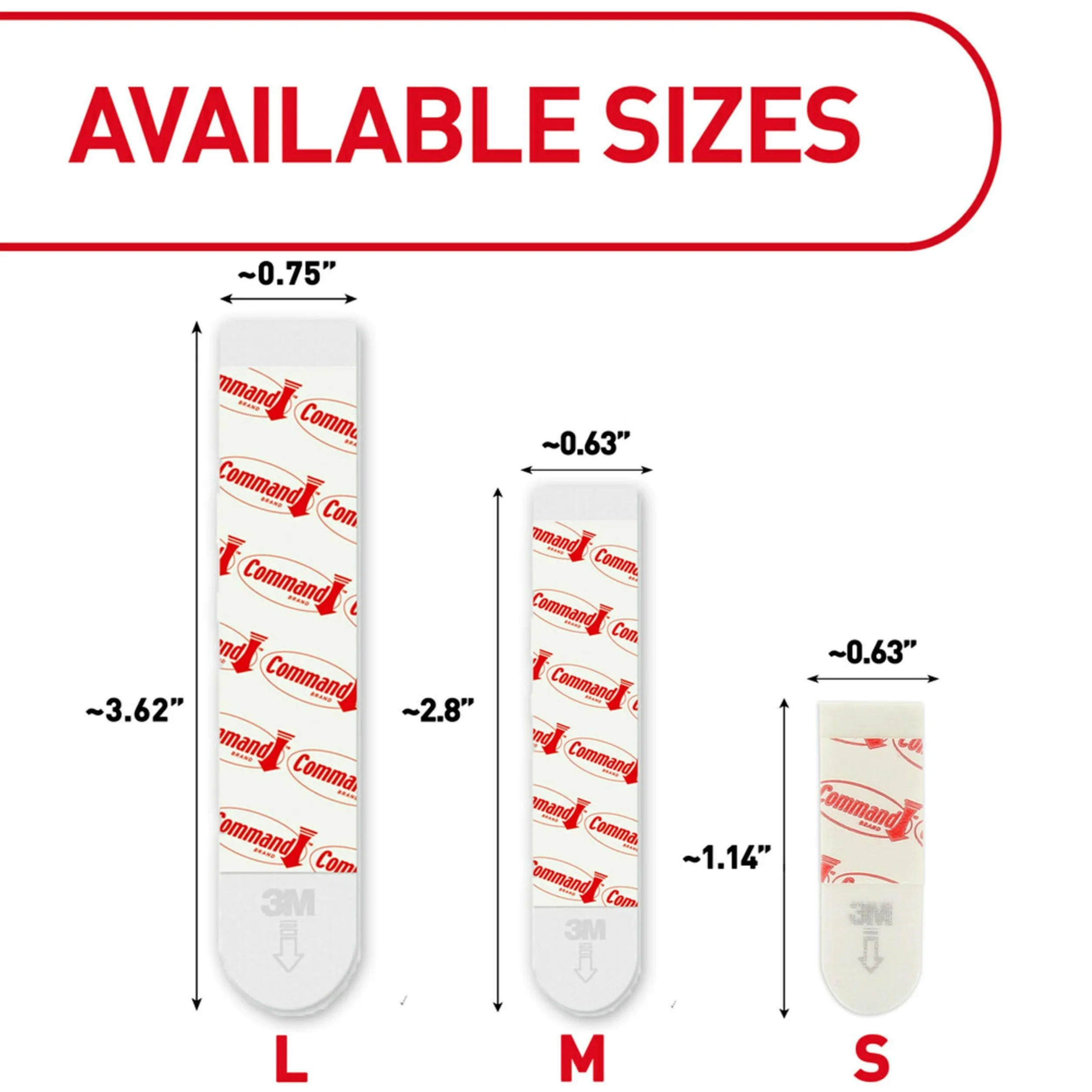 Command Bandes adhésives recharge moyenne, 36 bandes blanches