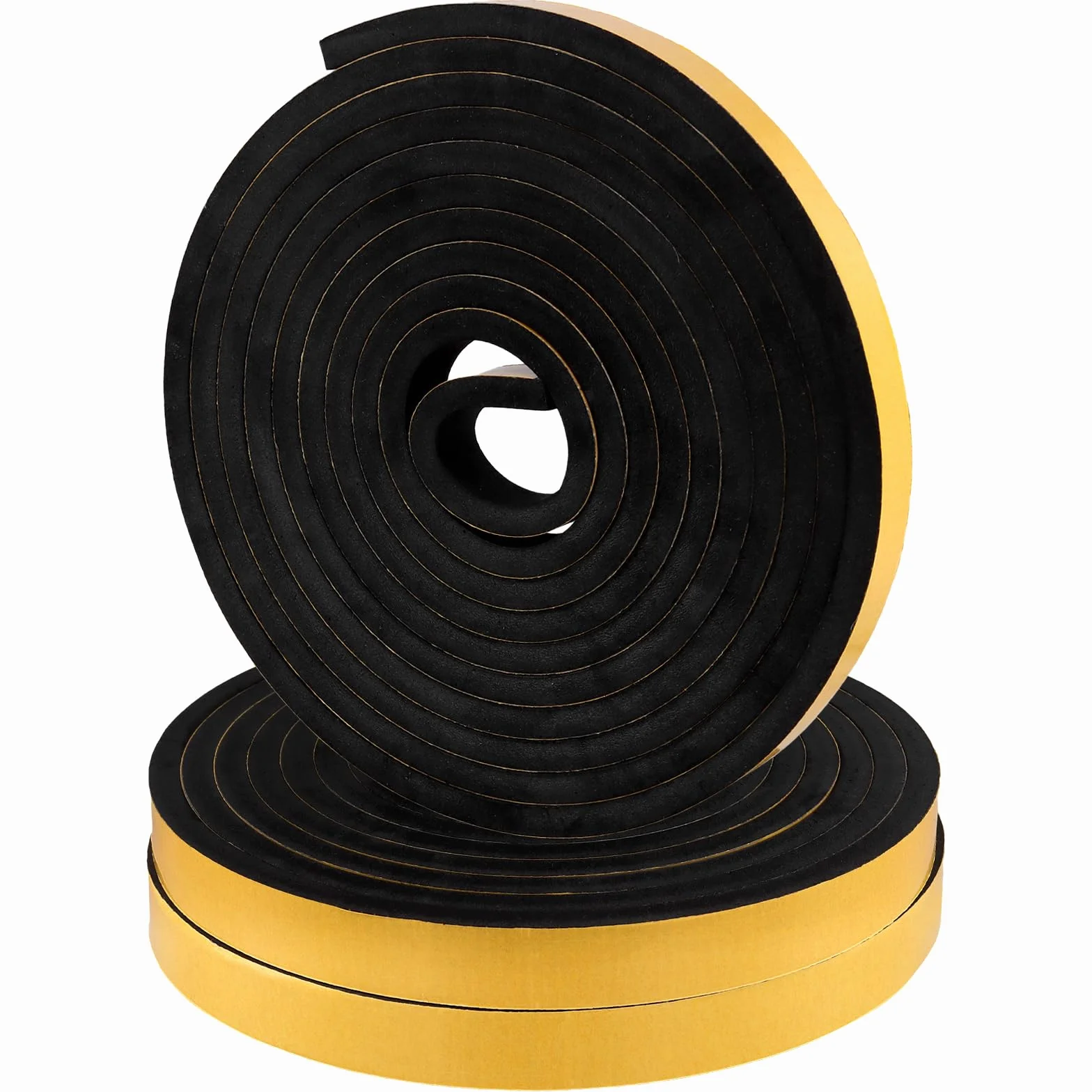 Lot de 3 bandes d'étanchéité autocollantes en caoutchouc mousse 25 mm x 10 mm x 5 m Noir pour porte fenêtre