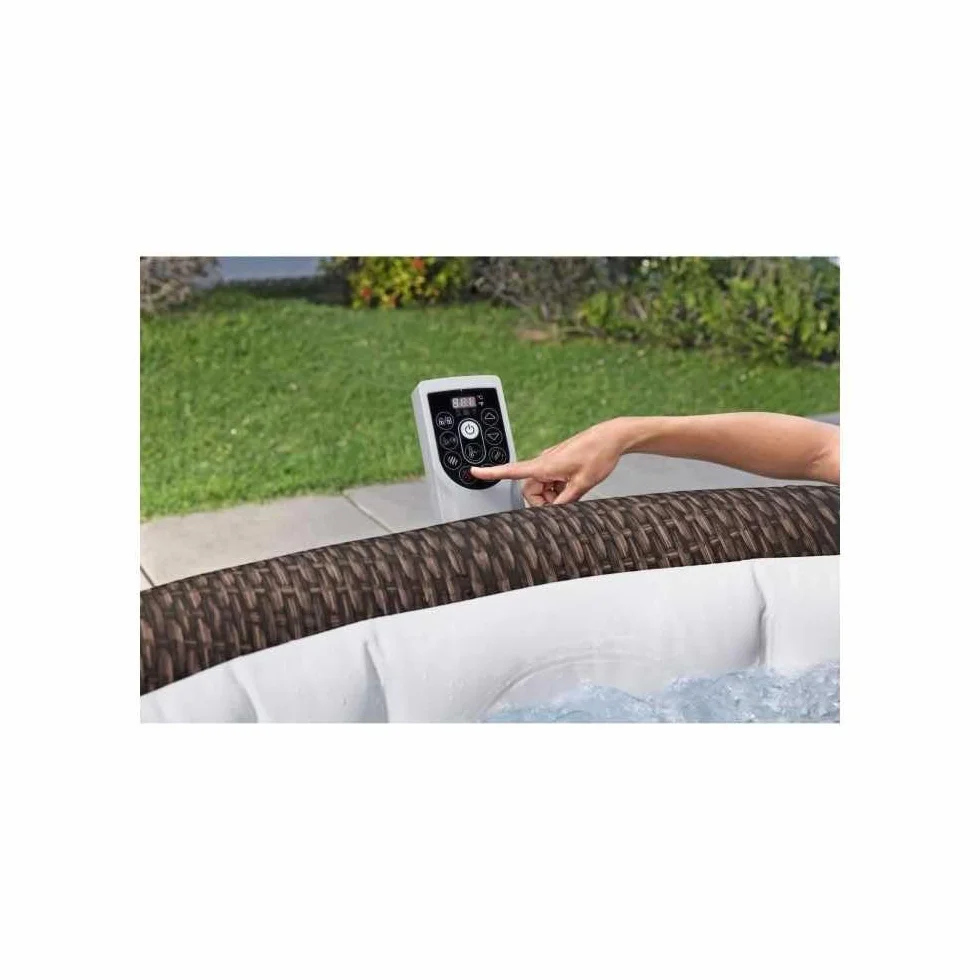 85"x28"/2.16mx71cm Bali MaxHold EnergySense UltraFit Smart AirJet 7 Rond en rotin Marron