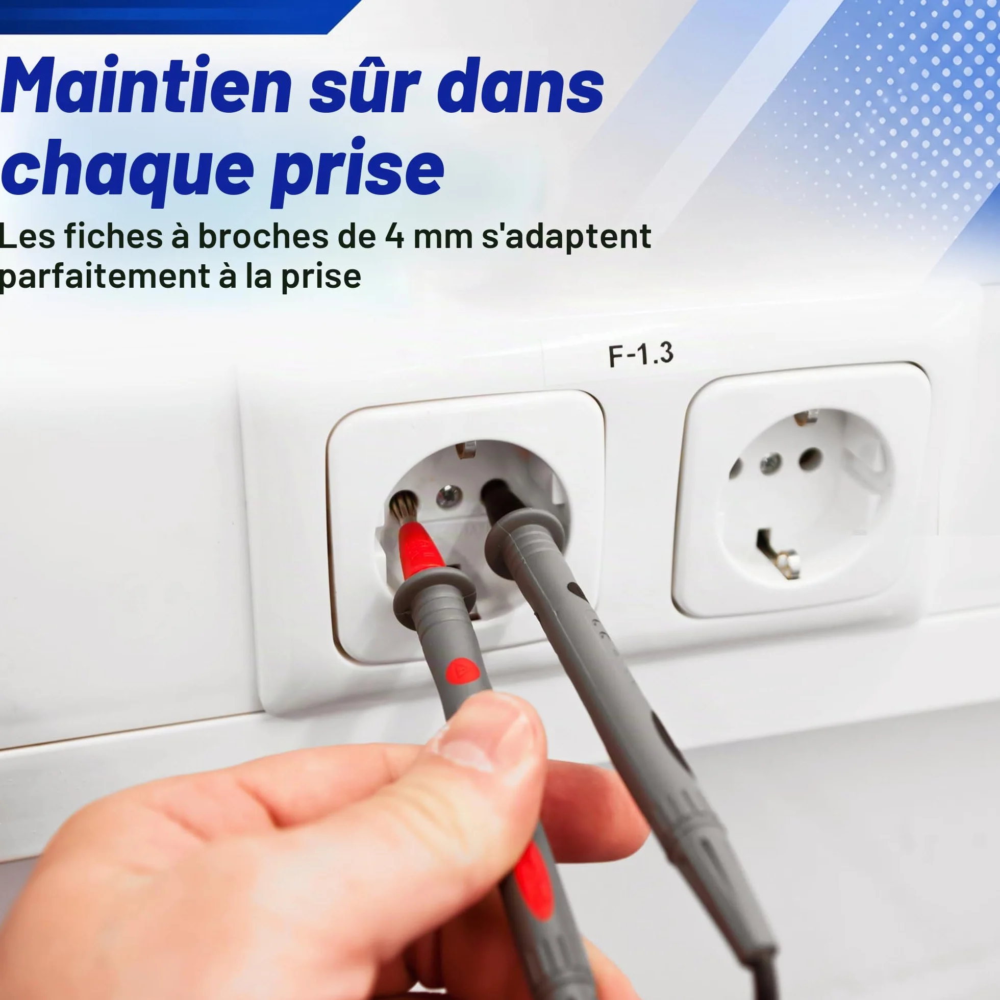 Peak Tech Multimètre de cordons de mesure 120 cm 1000 V AC/DC 10 A Cat III/IV Lot de 4