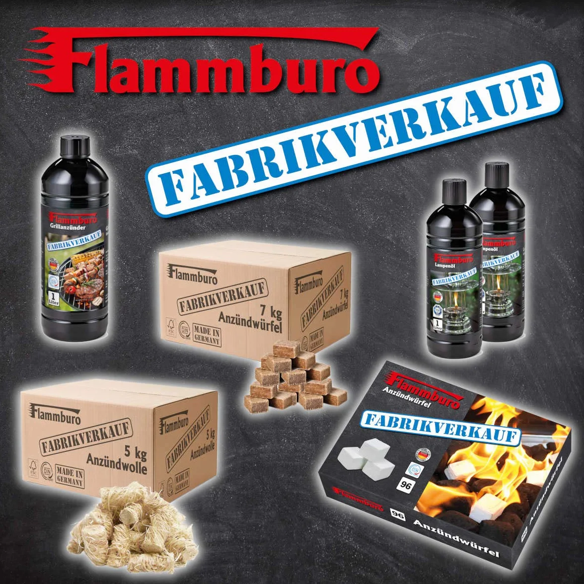 Briquet pour barbecue allume-feu blanc 24 pièces paraffine Fabriqué en Allemagne