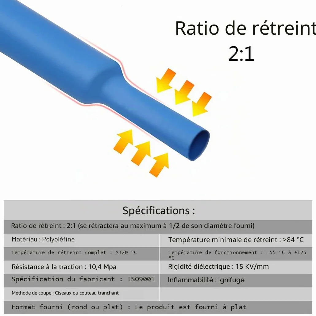 Preciva Gaines Thermorétractables 1200 Pièces, Isolation Electrique Tube de Câble, Ratio 2:1, 5 Couleurs, 12 Tailles